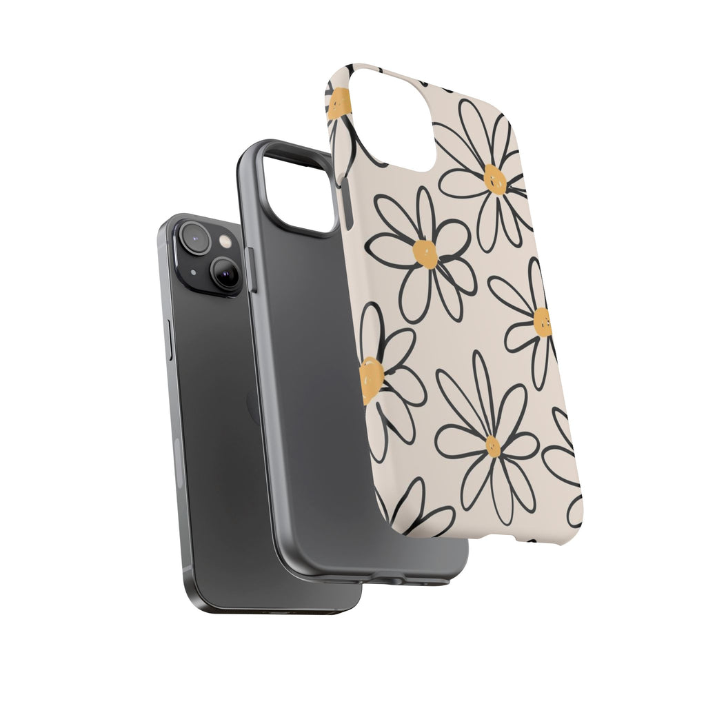 Daisy Sketch iPhone Case — Floral Protective Phone Cover