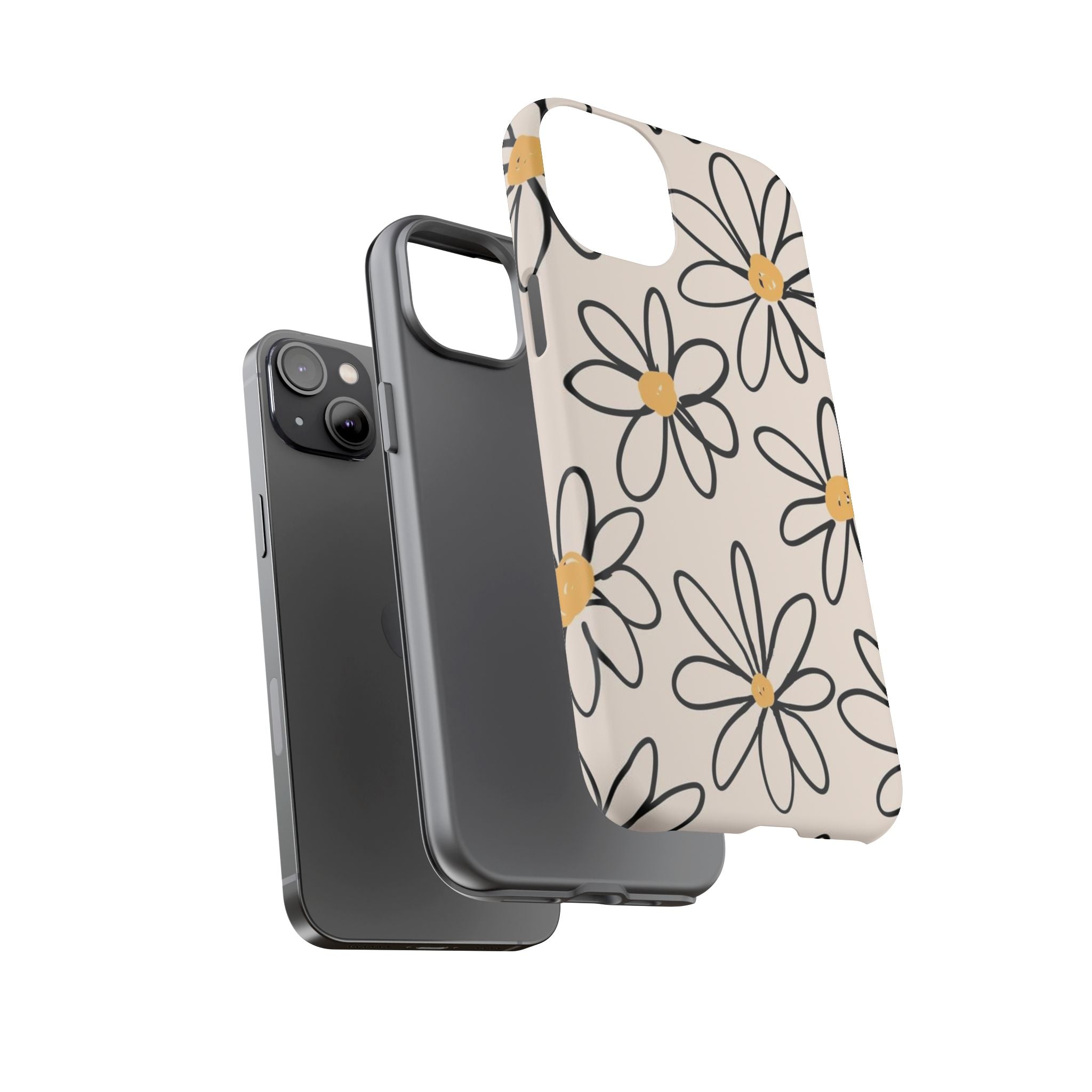 Daisy Sketch iPhone Case — Floral Protective Phone Cover