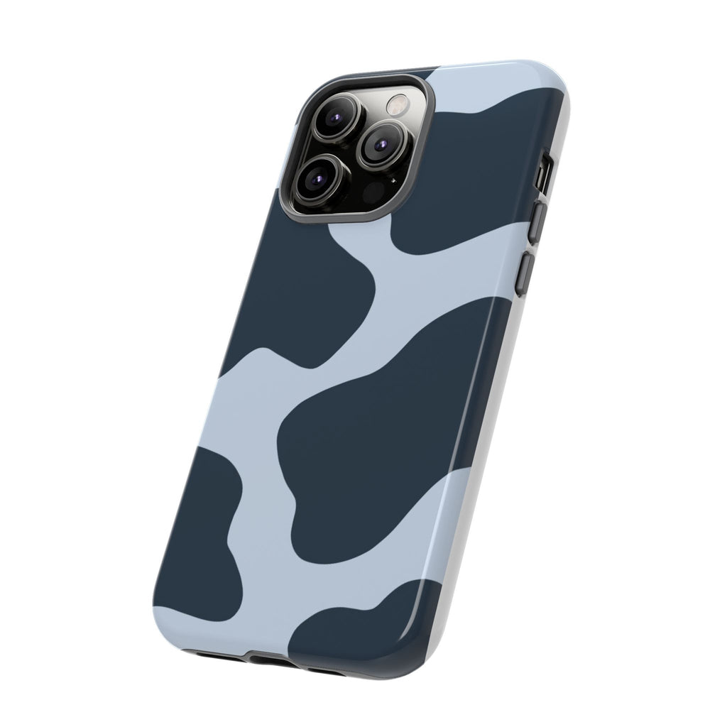 Cow Print Tough iPhone Case — Blue Black Abstract Pattern
