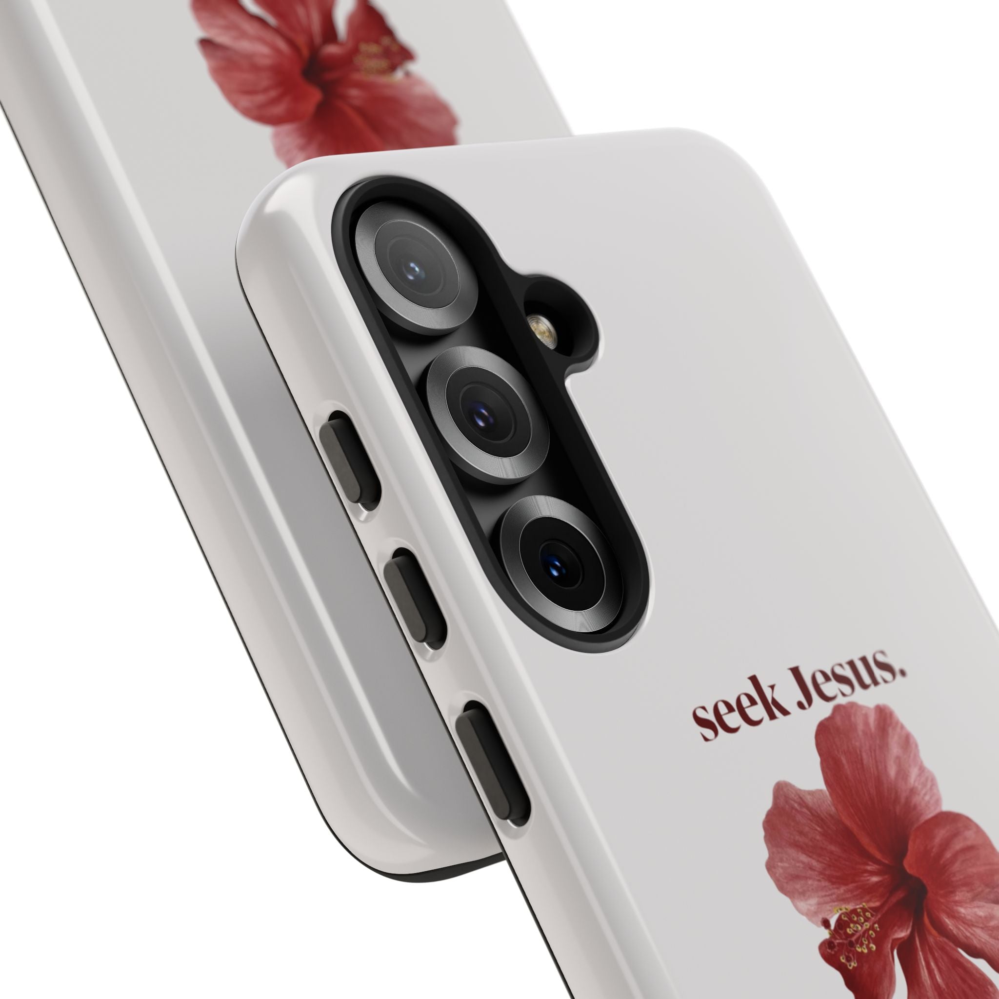 "seek Jesus." Floral Tough Protective Case