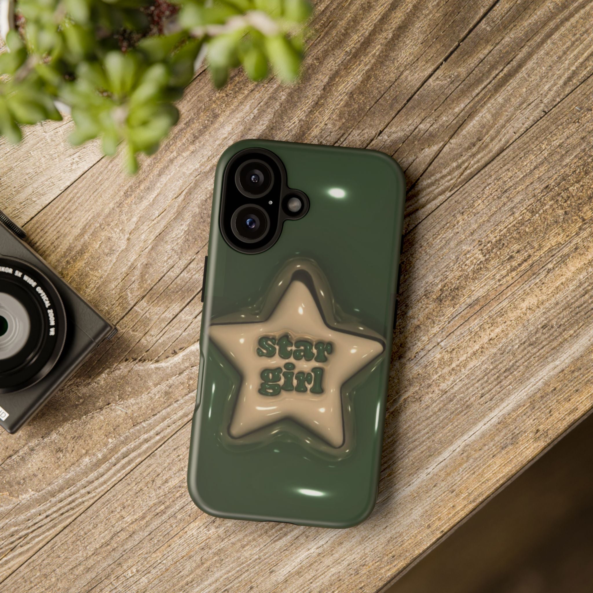 Star Girl iPhone Case — Green Star Protective Case