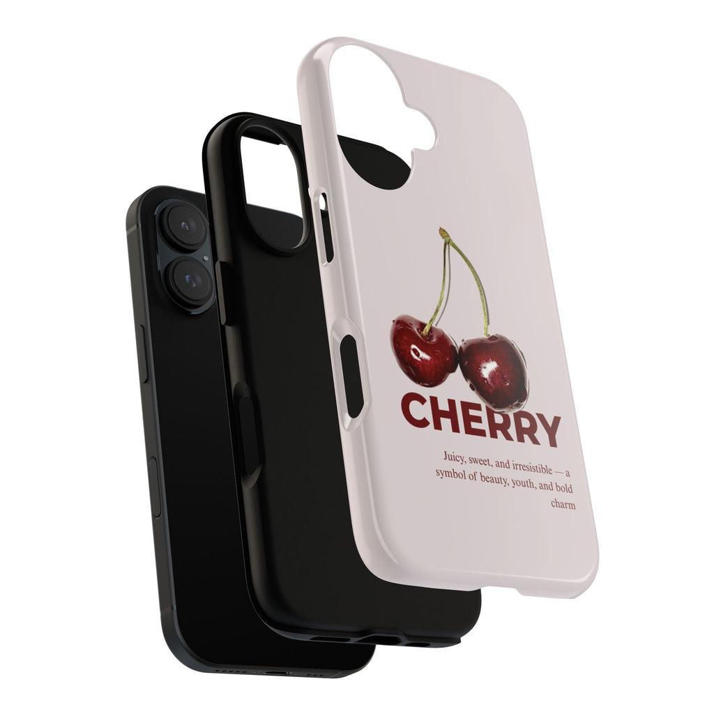 Cherry Vintage iPhone Case — Retro Cherry Illustration with 'CHERRY' Text