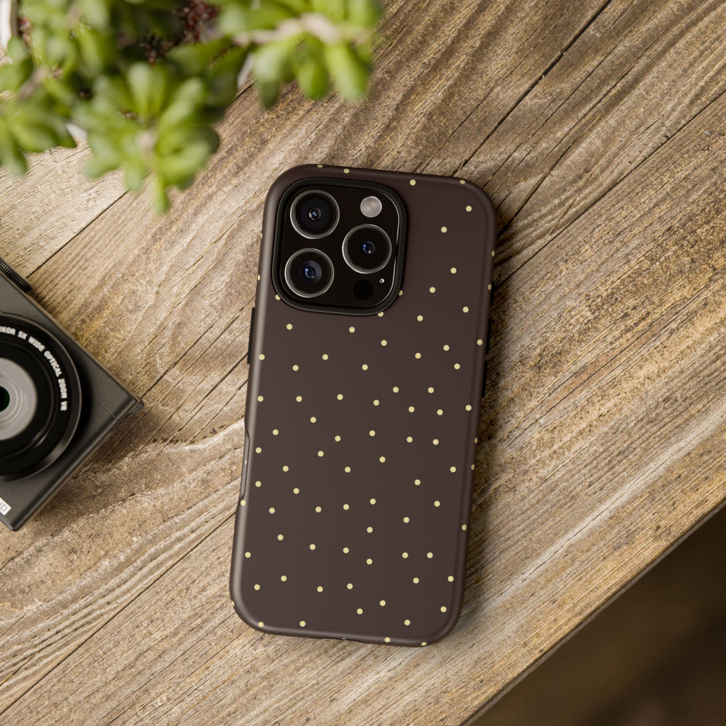 Brown Gold Polka Dot Tough Phone Case