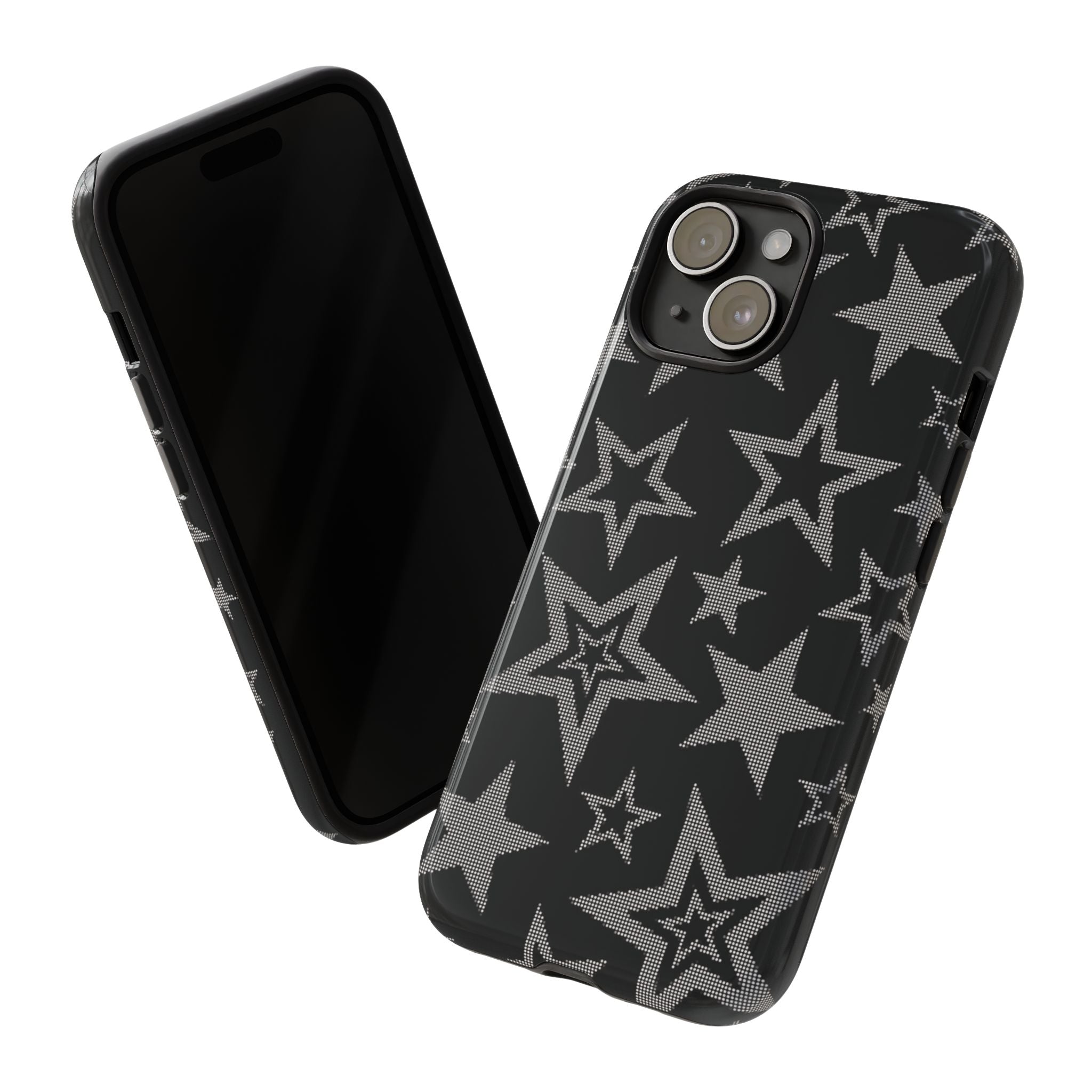 Black Star Pattern Tough Phone Case — Durable Protective Phone Cover