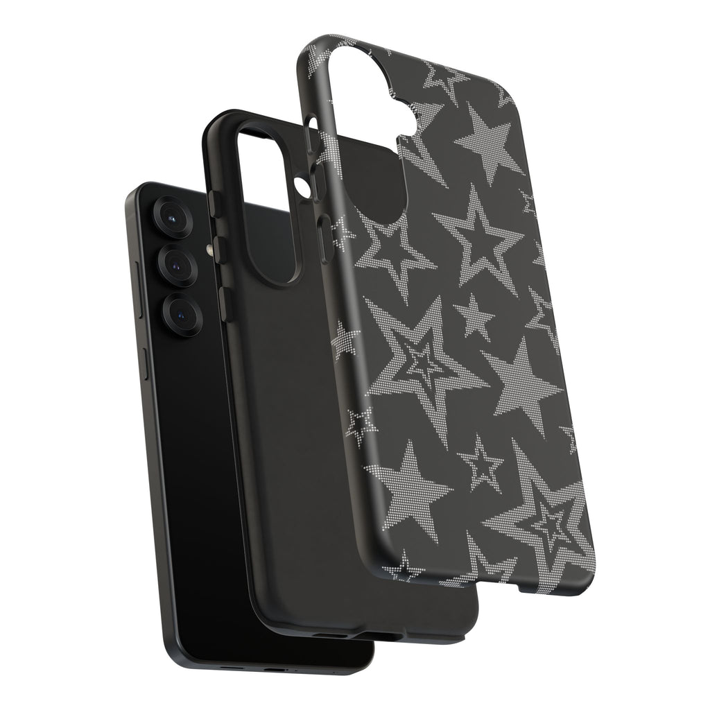 Black Star Pattern Tough Phone Case — Durable Protective Phone Cover