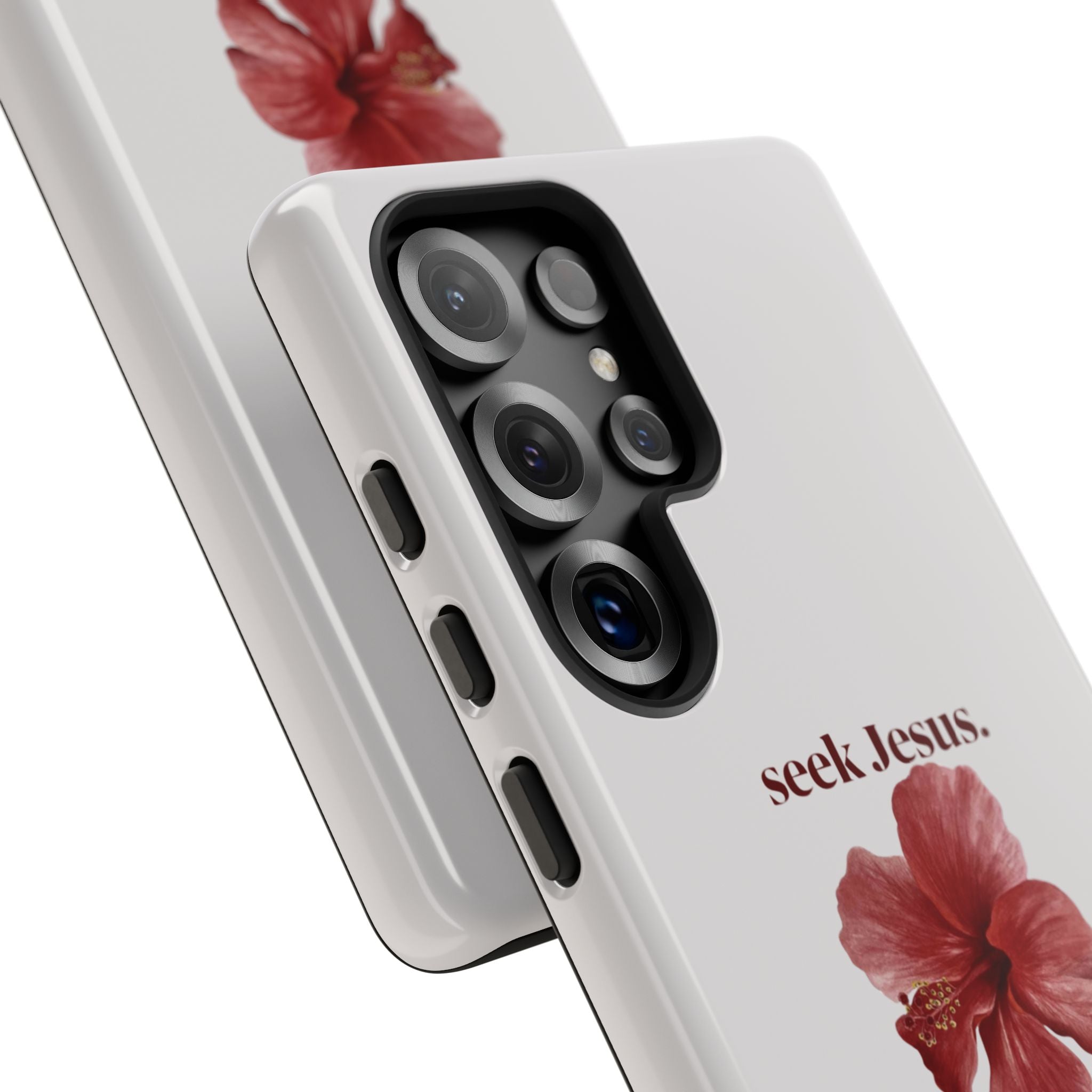 "seek Jesus." Floral Tough Protective Case