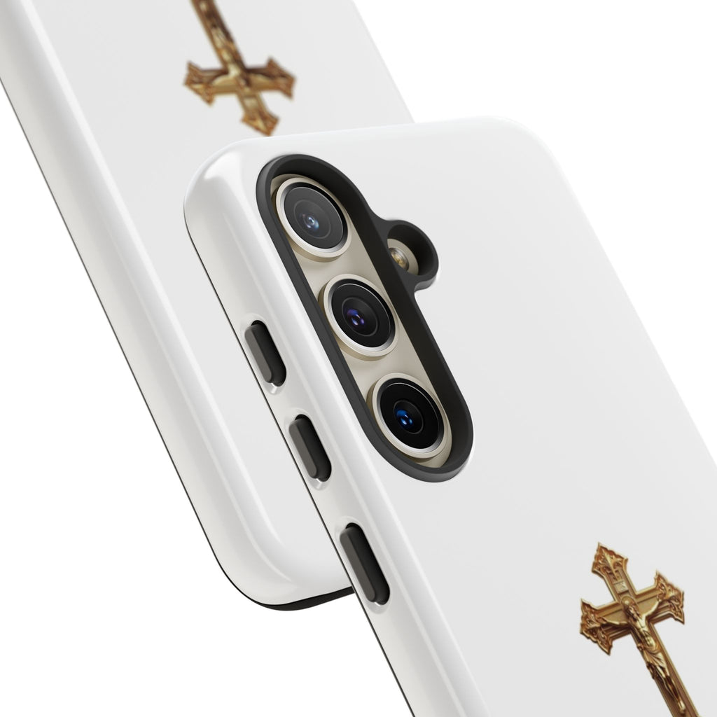 Gold Cross Tough Phone Case | Protective Cover