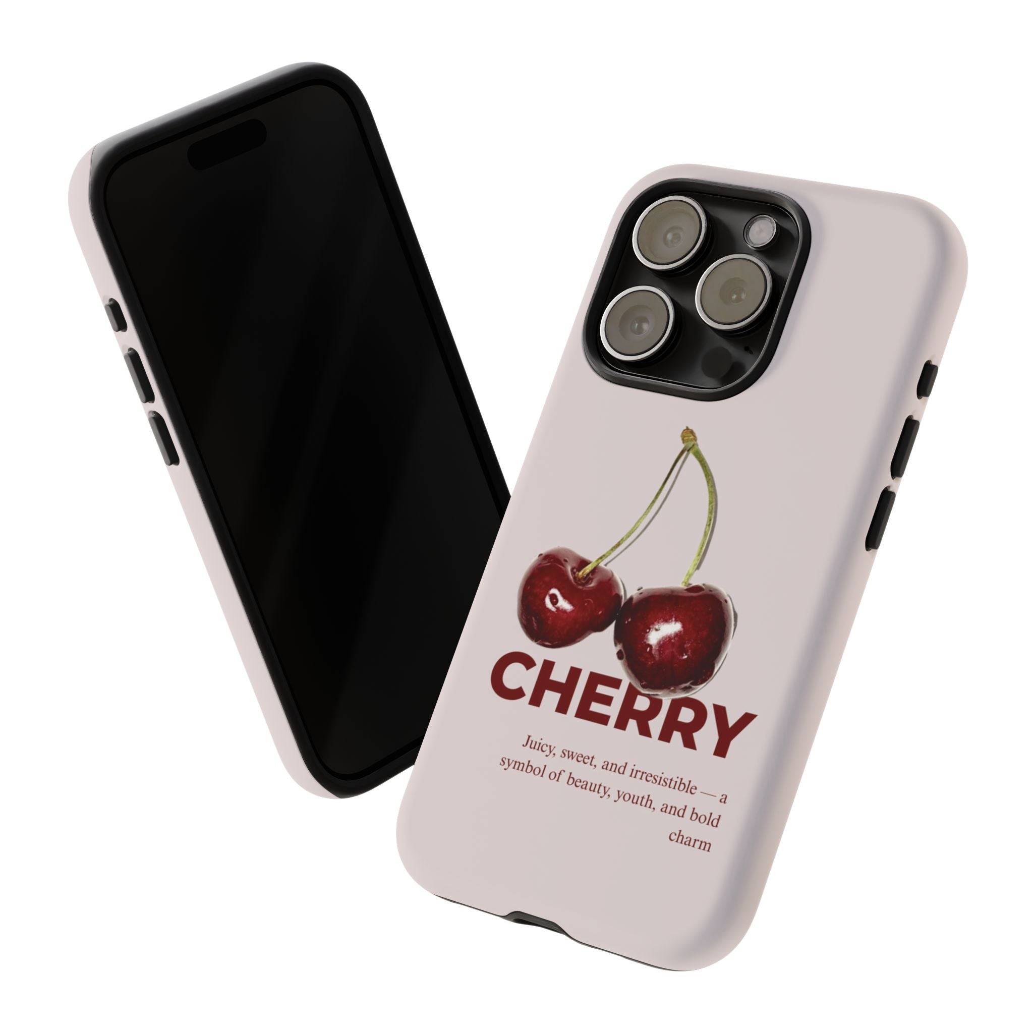 Cherry Vintage iPhone Case — Retro Cherry Illustration with 'CHERRY' Text
