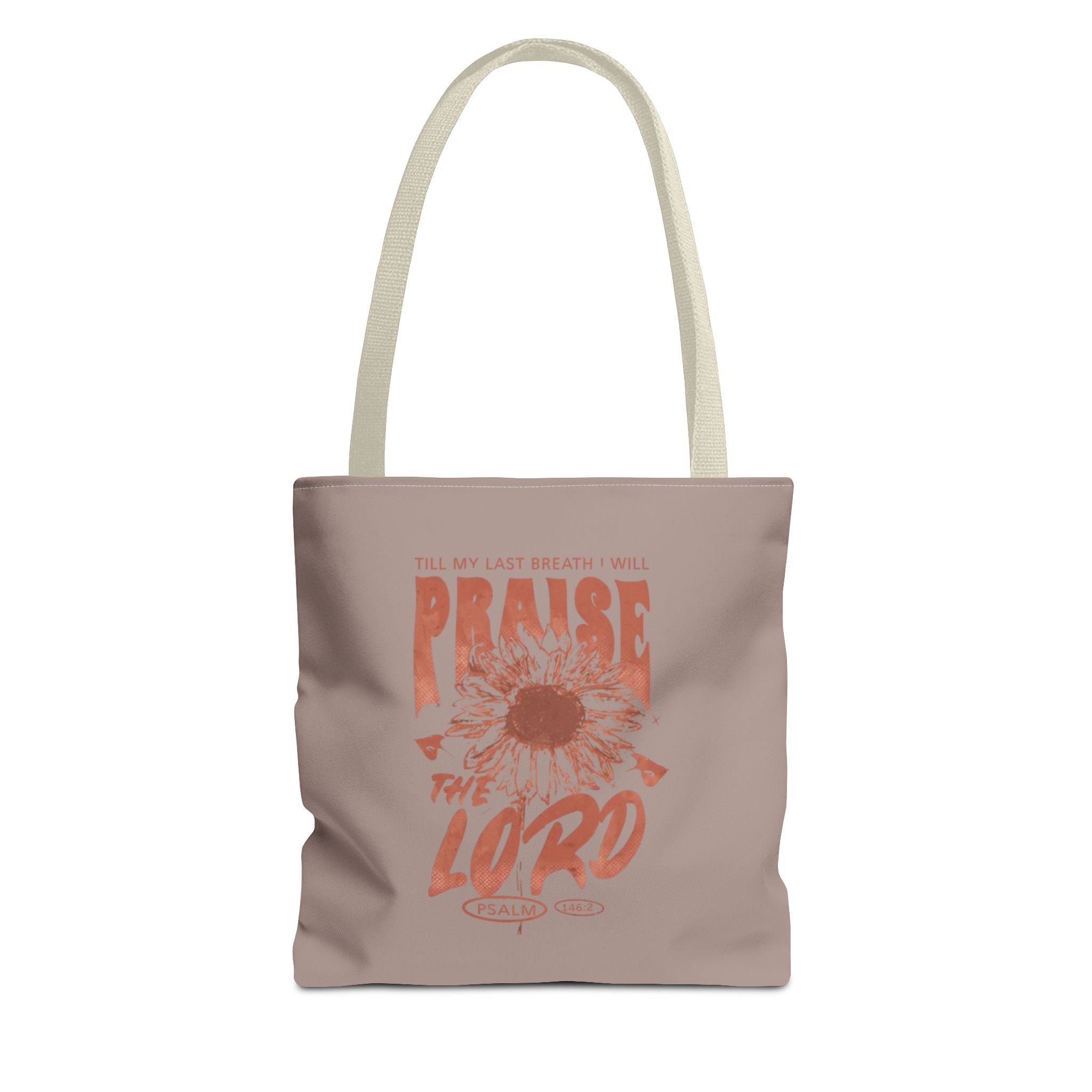 Praise the Lord Sunflower Tote Bag — Christian Floral Scripture Tote