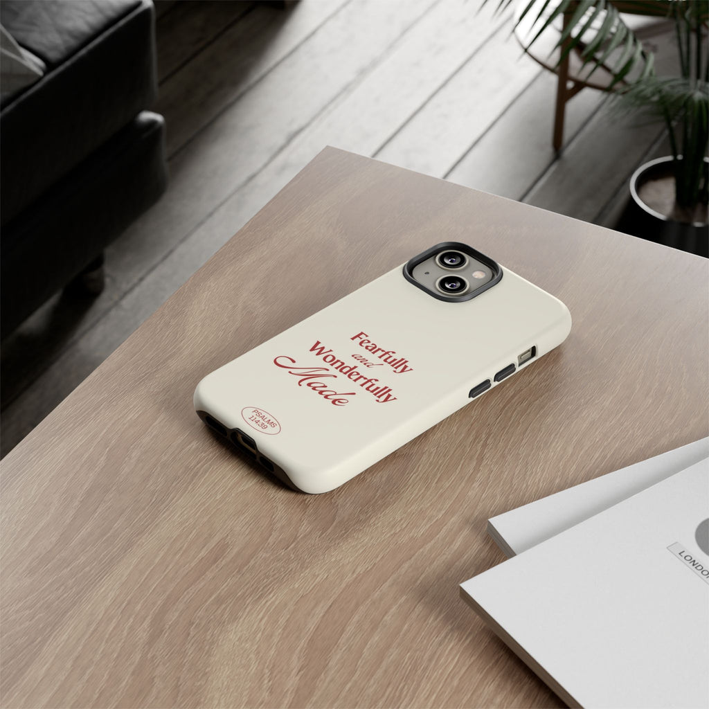 Tough Phone Case — "Fearfully and Wonderfully Made" Christian Scripture Protective Case