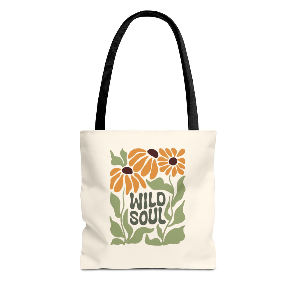 Wild Soul Floral Tote Bag — Boho Sunflower Canvas Carryall