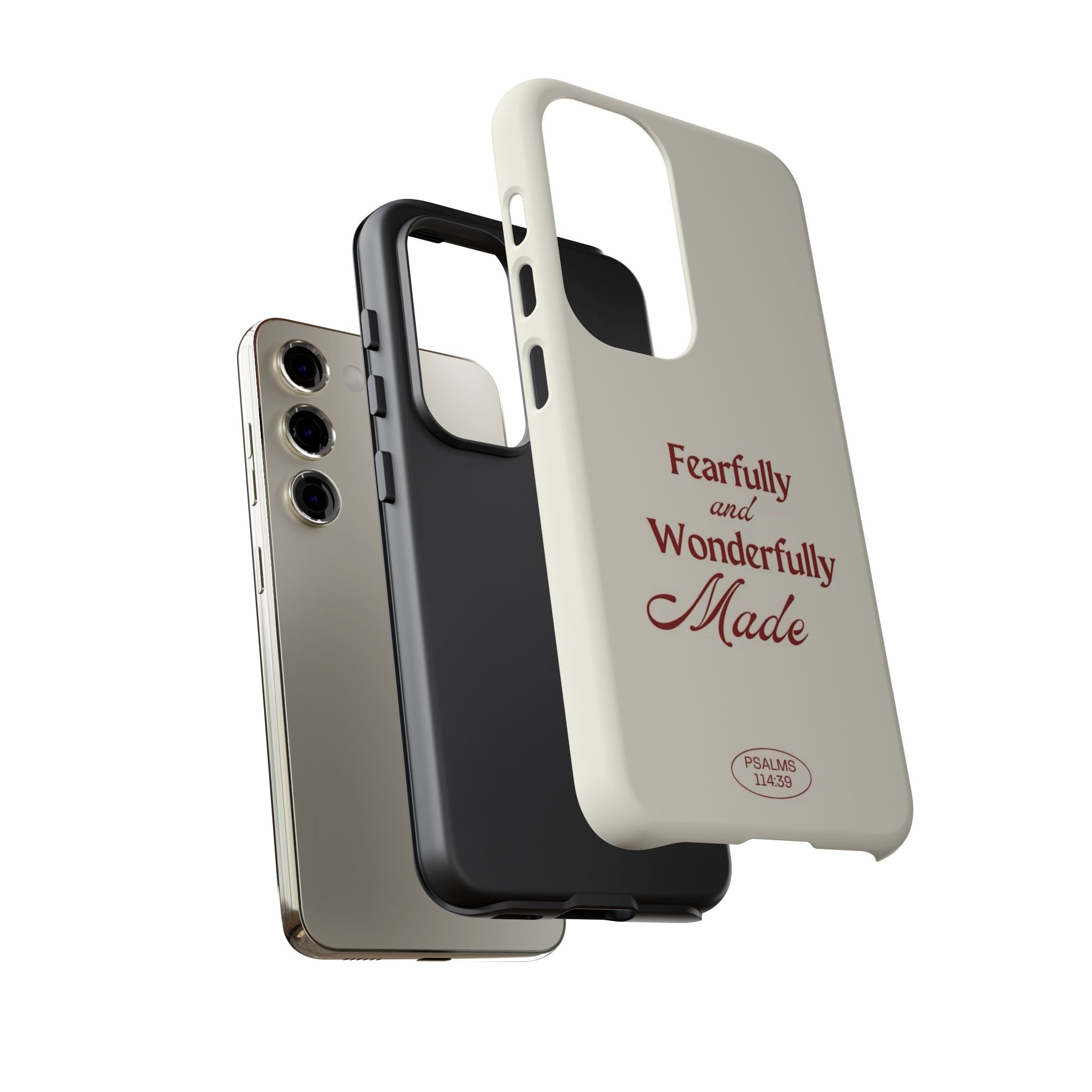 Tough Phone Case — "Fearfully and Wonderfully Made" Christian Scripture Protective Case