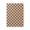 Checkerboard Brown Softcover Journal — Retro Grid Notebook for Notes & Planning