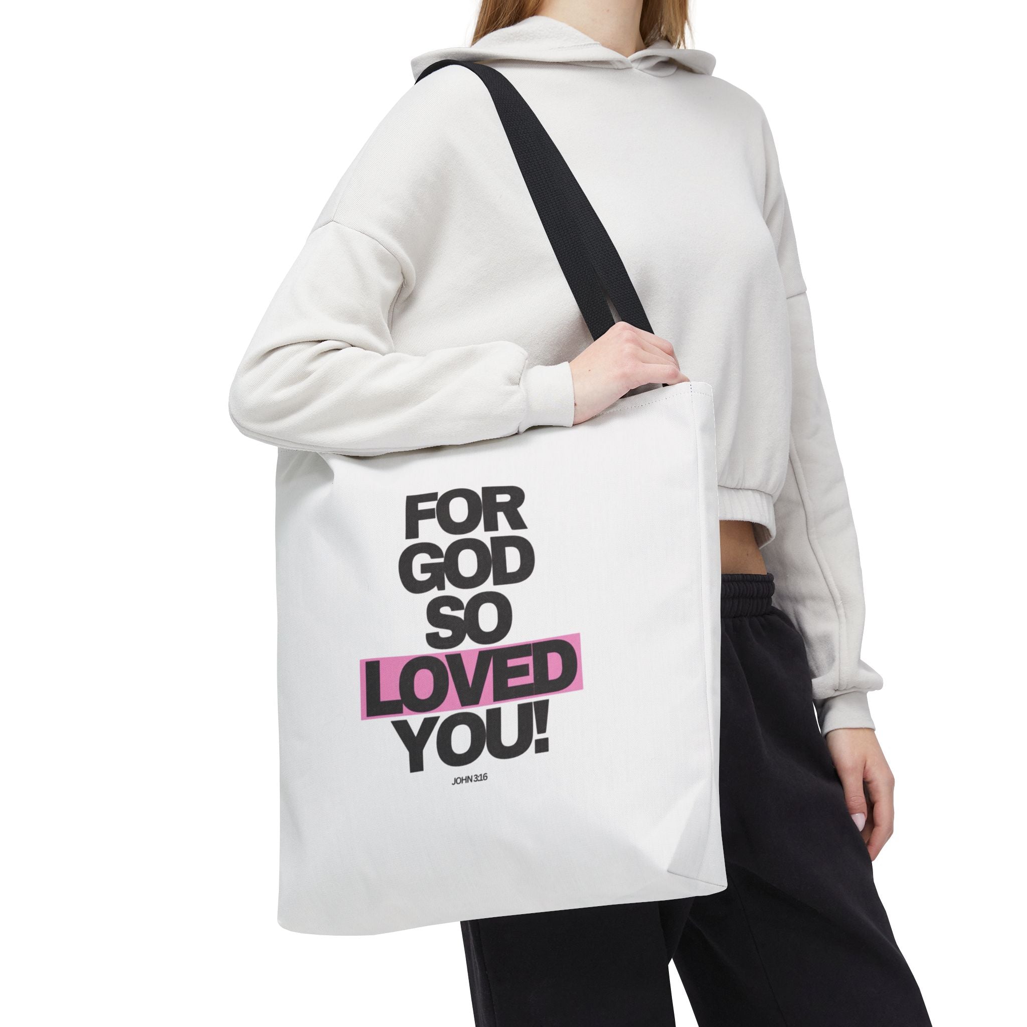 For God So Loved You Tote Bag — Inspirational Christian Canvas Tote