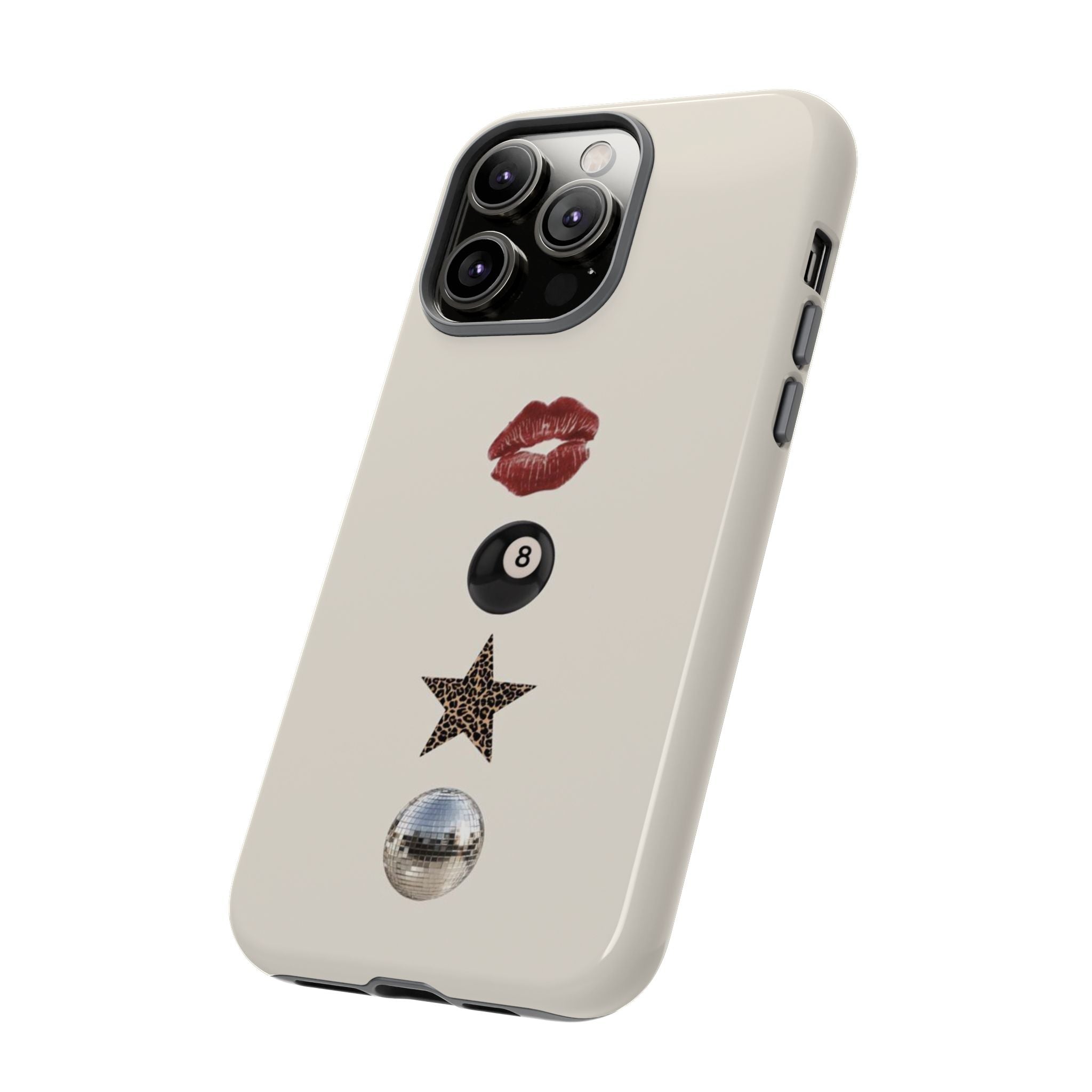 Kiss 8-Ball Star iPhone Case – Trendy Minimalist Protective Cover