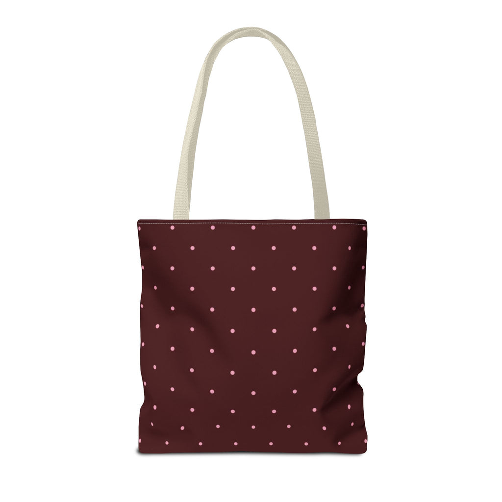 Burgundy Polka Dot Tote Bag