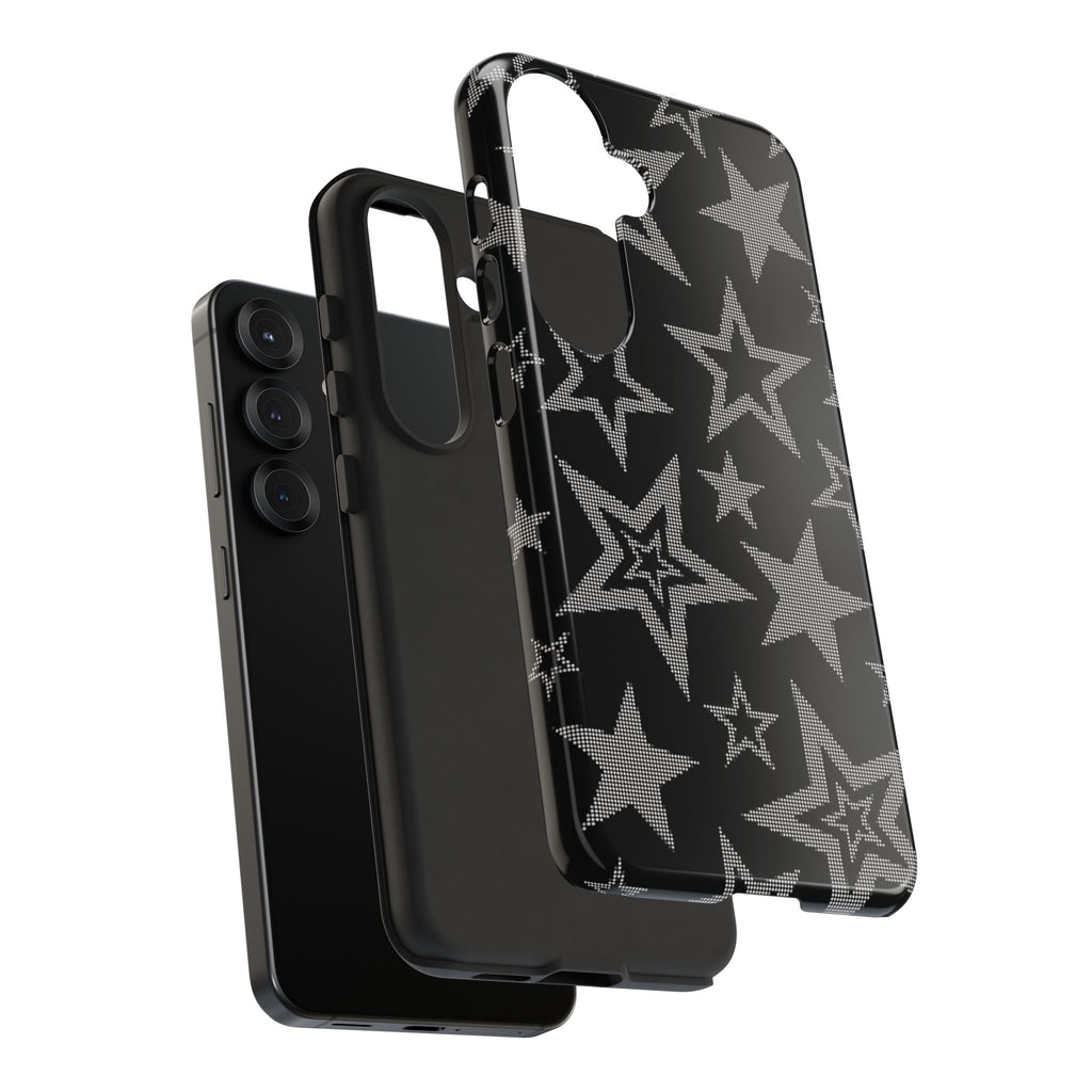 Black Star Pattern Tough Phone Case — Durable Protective Phone Cover