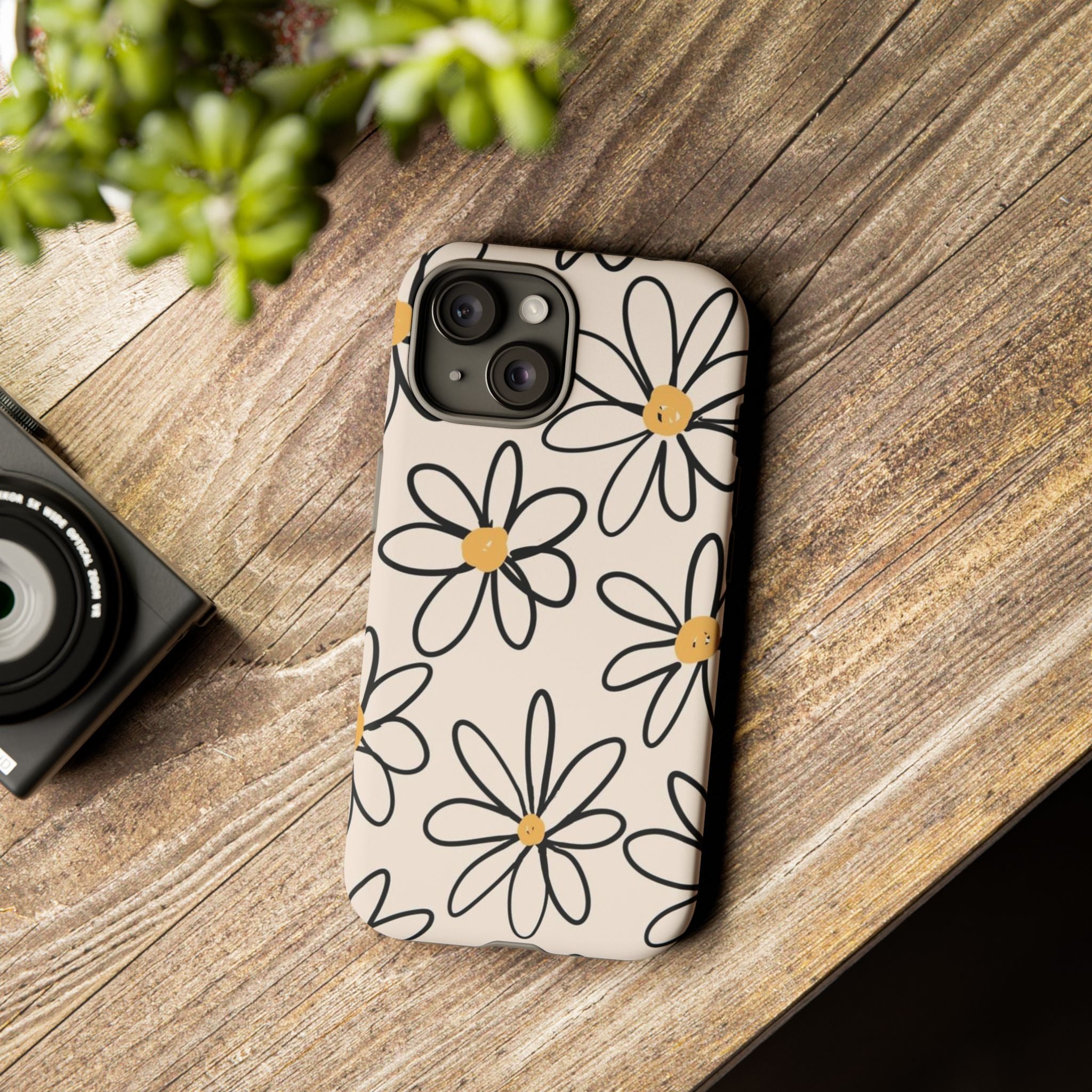 Daisy Sketch iPhone Case — Floral Protective Phone Cover