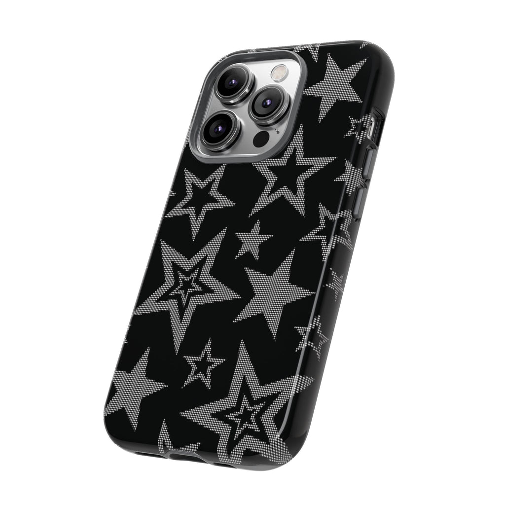 Black Star Pattern Tough Phone Case — Durable Protective Phone Cover