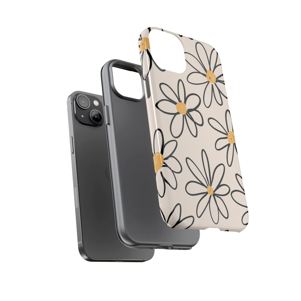Daisy Sketch iPhone Case — Floral Protective Phone Cover