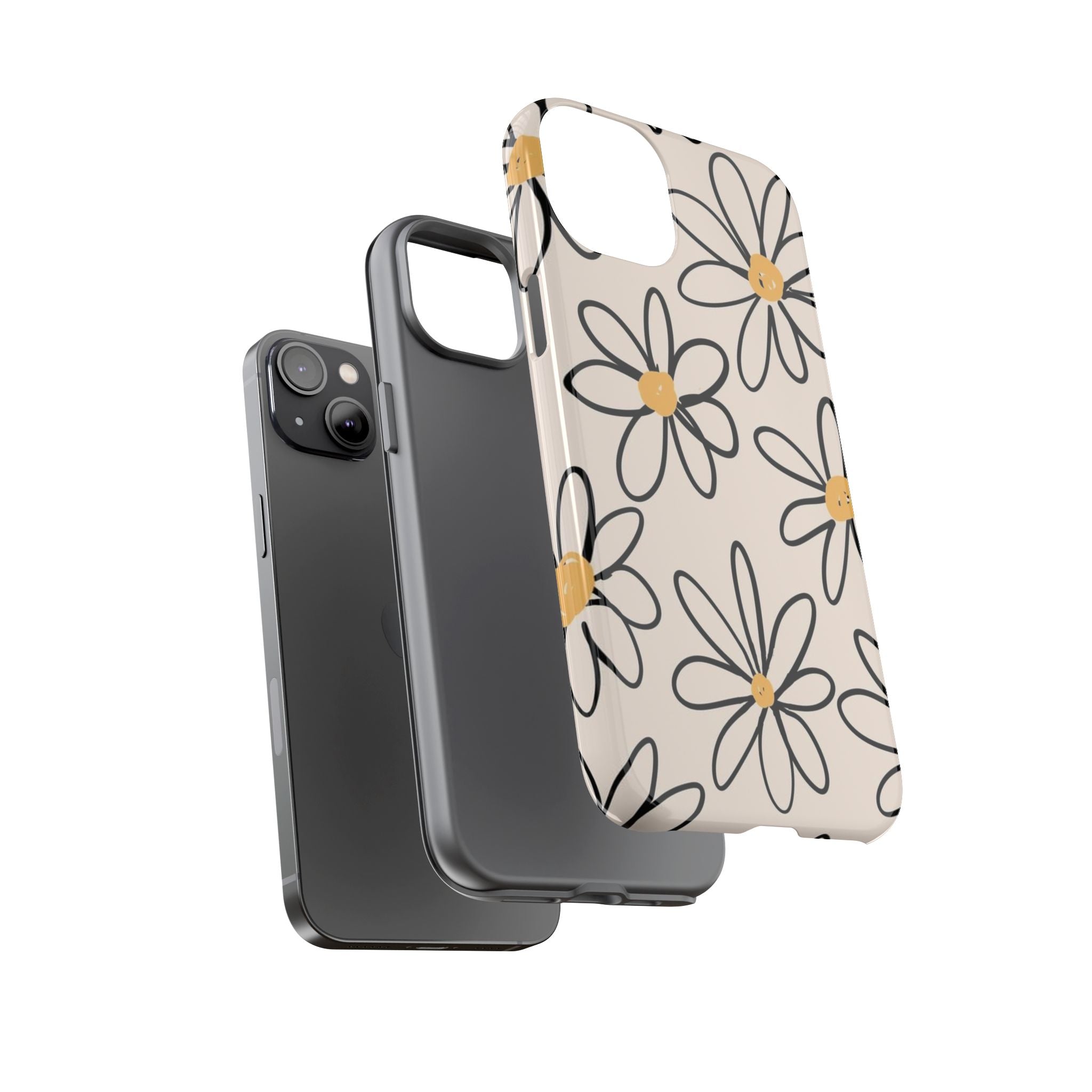 Daisy Sketch iPhone Case — Floral Protective Phone Cover