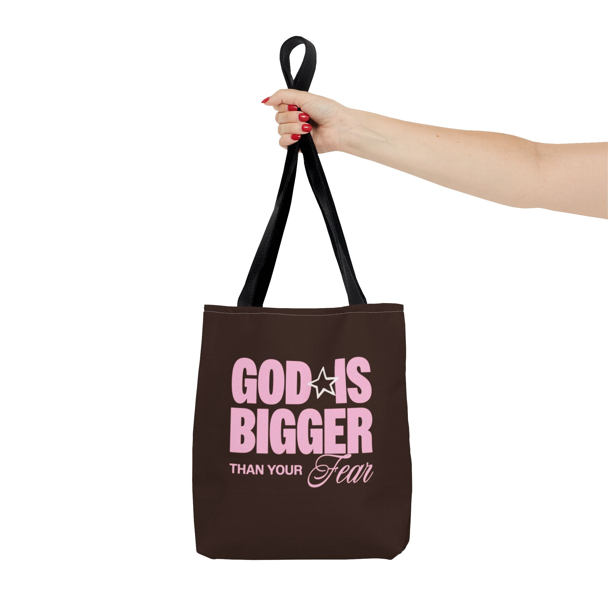 "God Is Bigger Than Your Fear" Scripture Quote Tote Bag