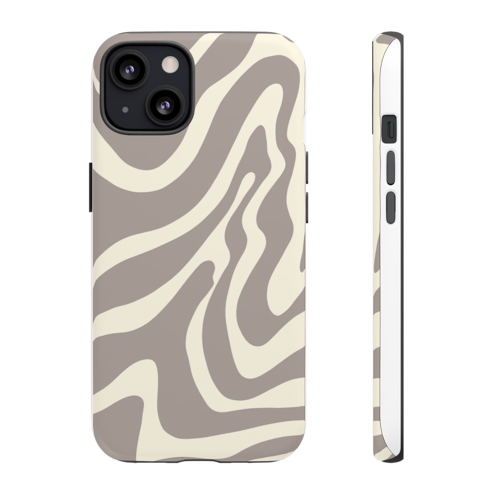 Neutral Zebra Print Tough iPhone Case