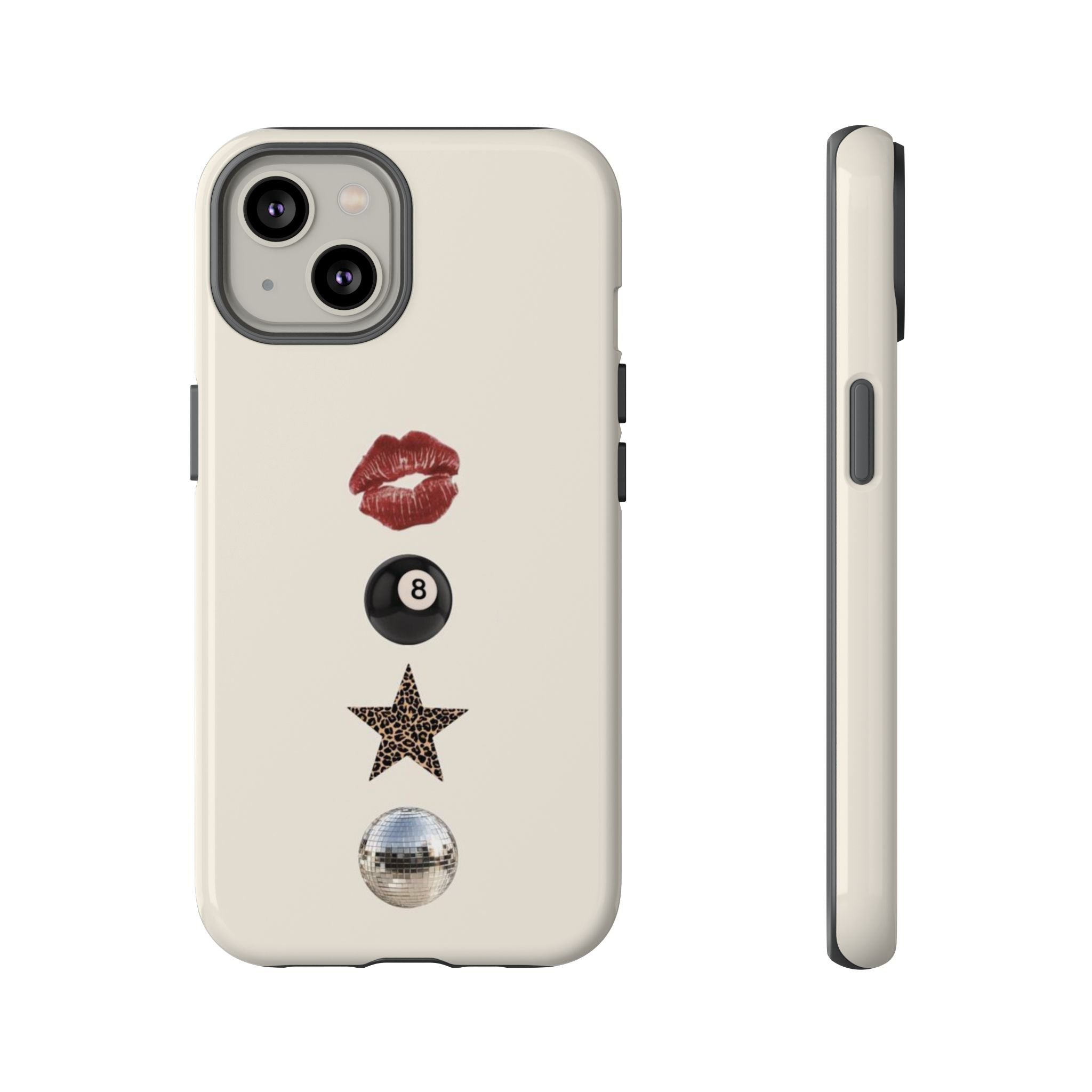Kiss 8-Ball Star iPhone Case – Trendy Minimalist Protective Cover
