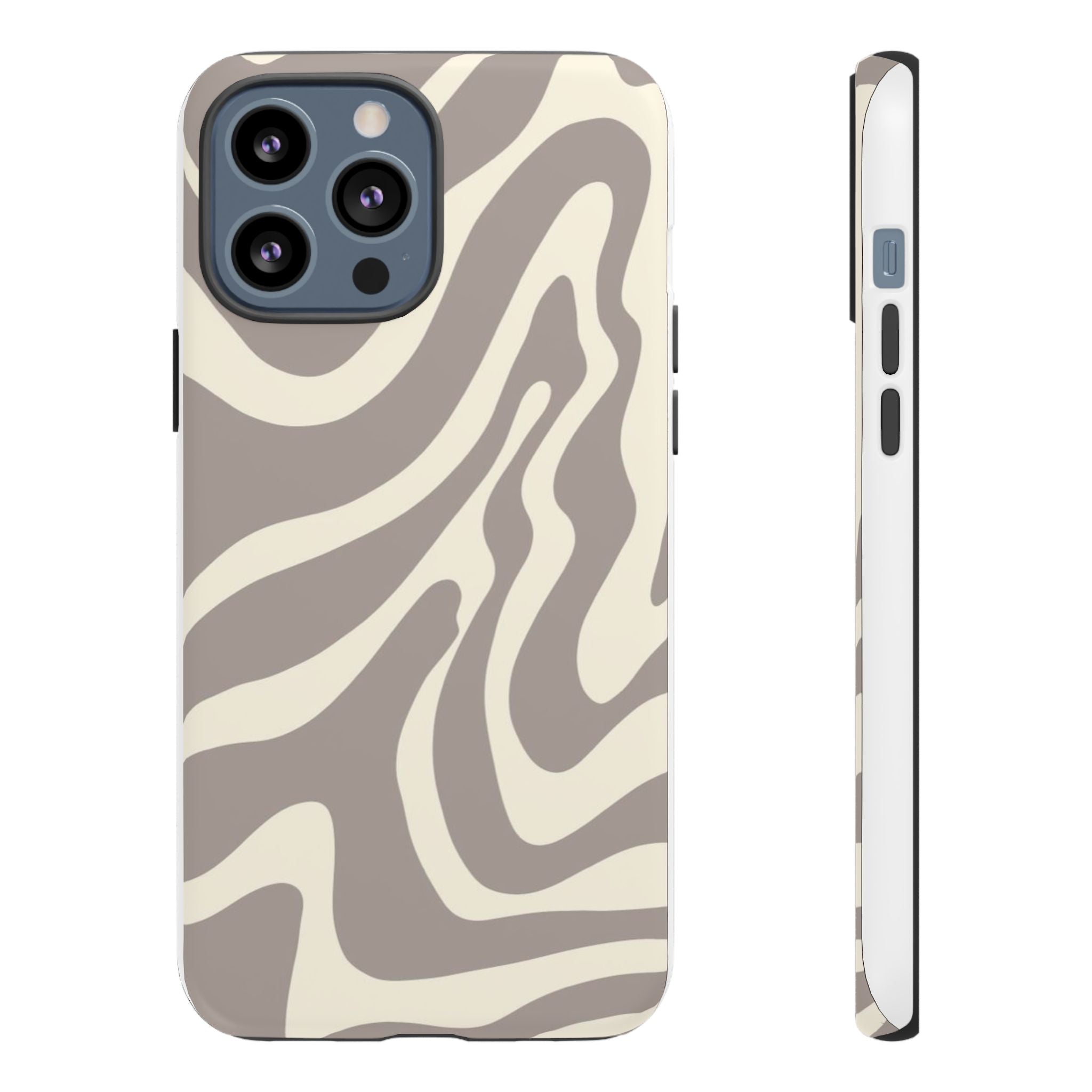 Neutral Zebra Print Tough iPhone Case