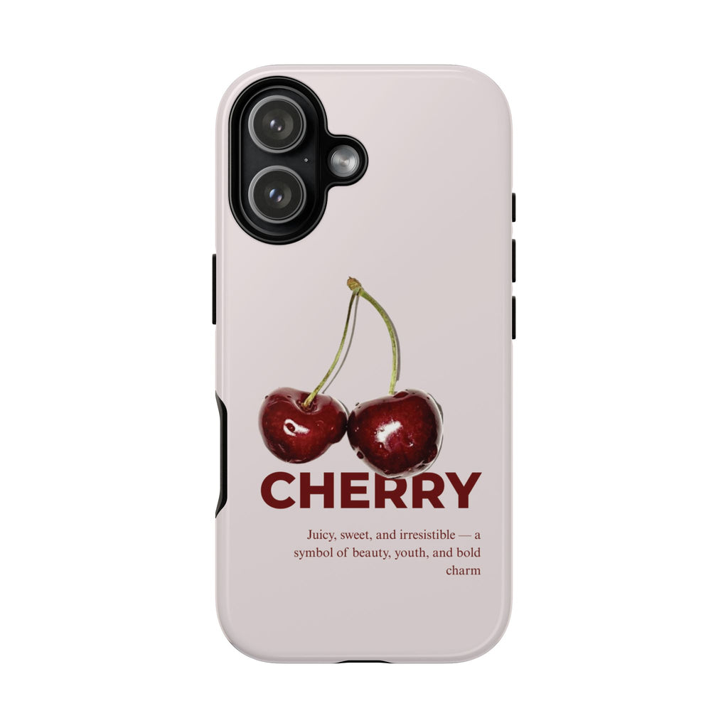 Cherry Vintage iPhone Case — Retro Cherry Illustration with 'CHERRY' Text