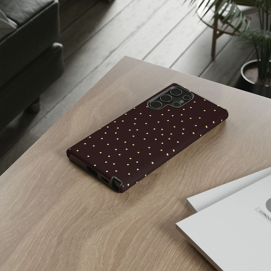 Brown Gold Polka Dot Tough Phone Case