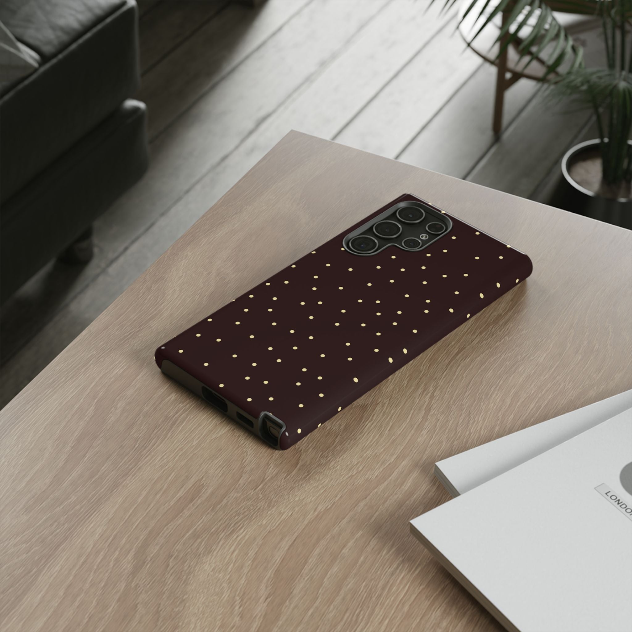 Brown Gold Polka Dot Tough Phone Case