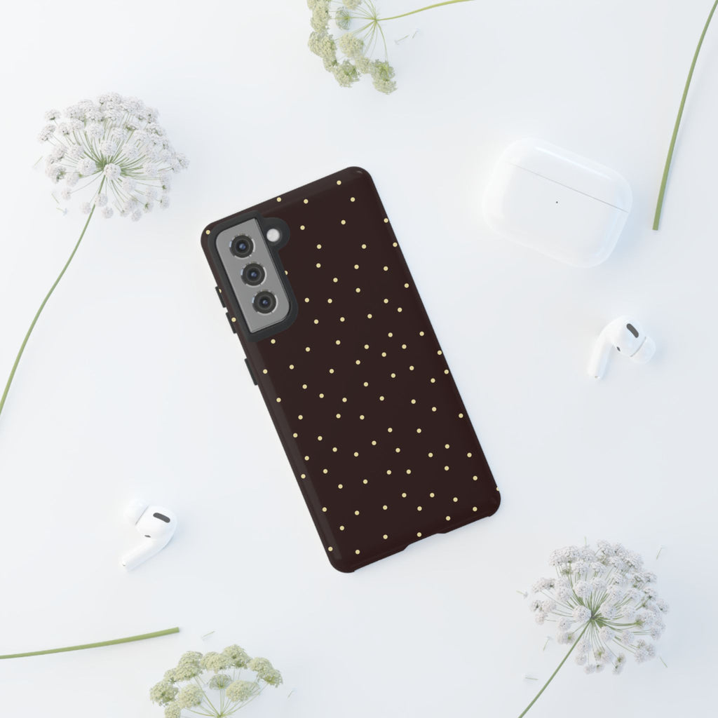 Brown Gold Polka Dot Tough Phone Case