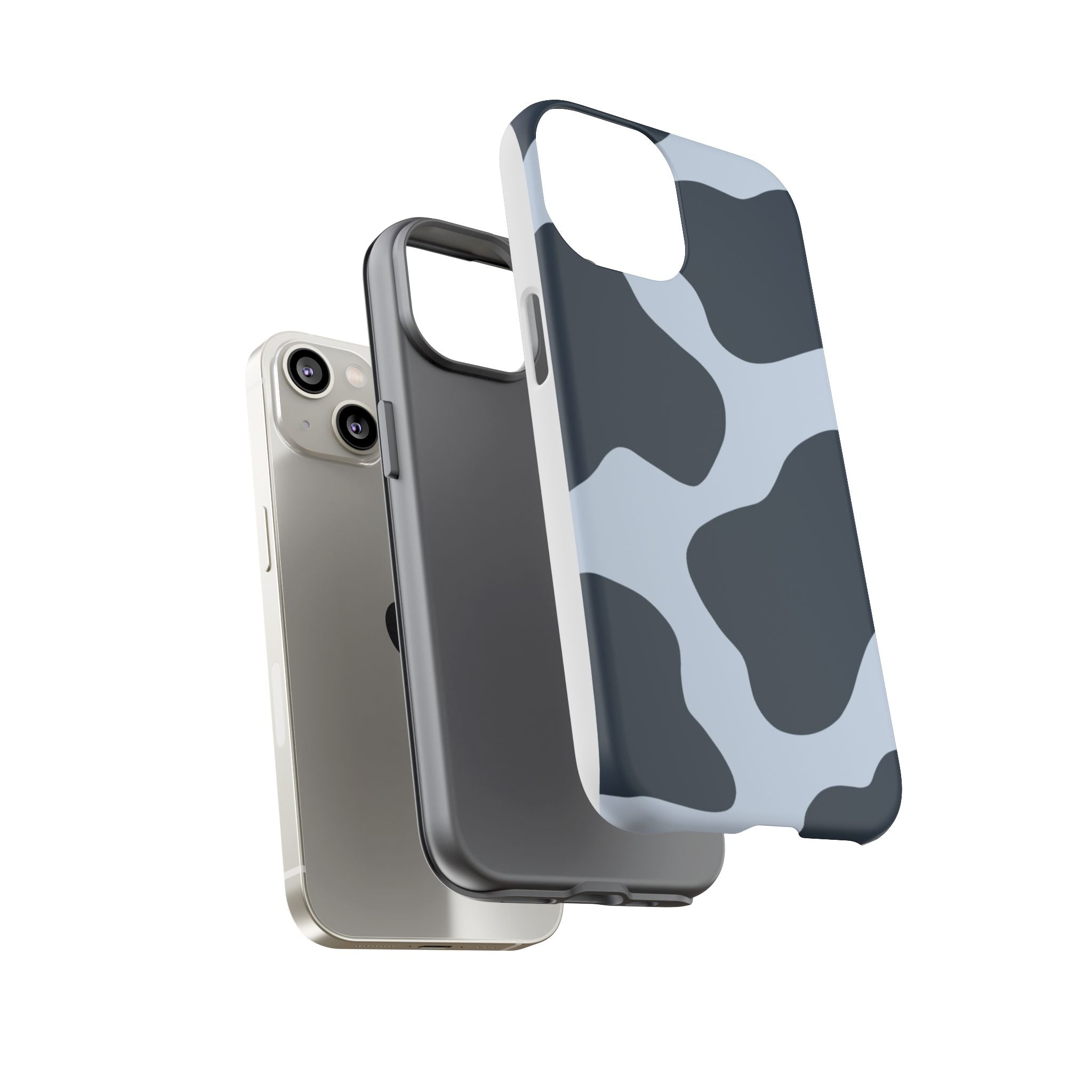 Cow Print Tough iPhone Case — Blue Black Abstract Pattern
