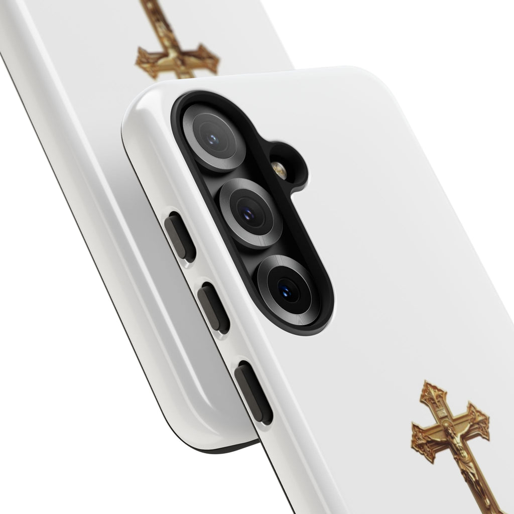 Gold Cross Tough Phone Case | Protective Cover