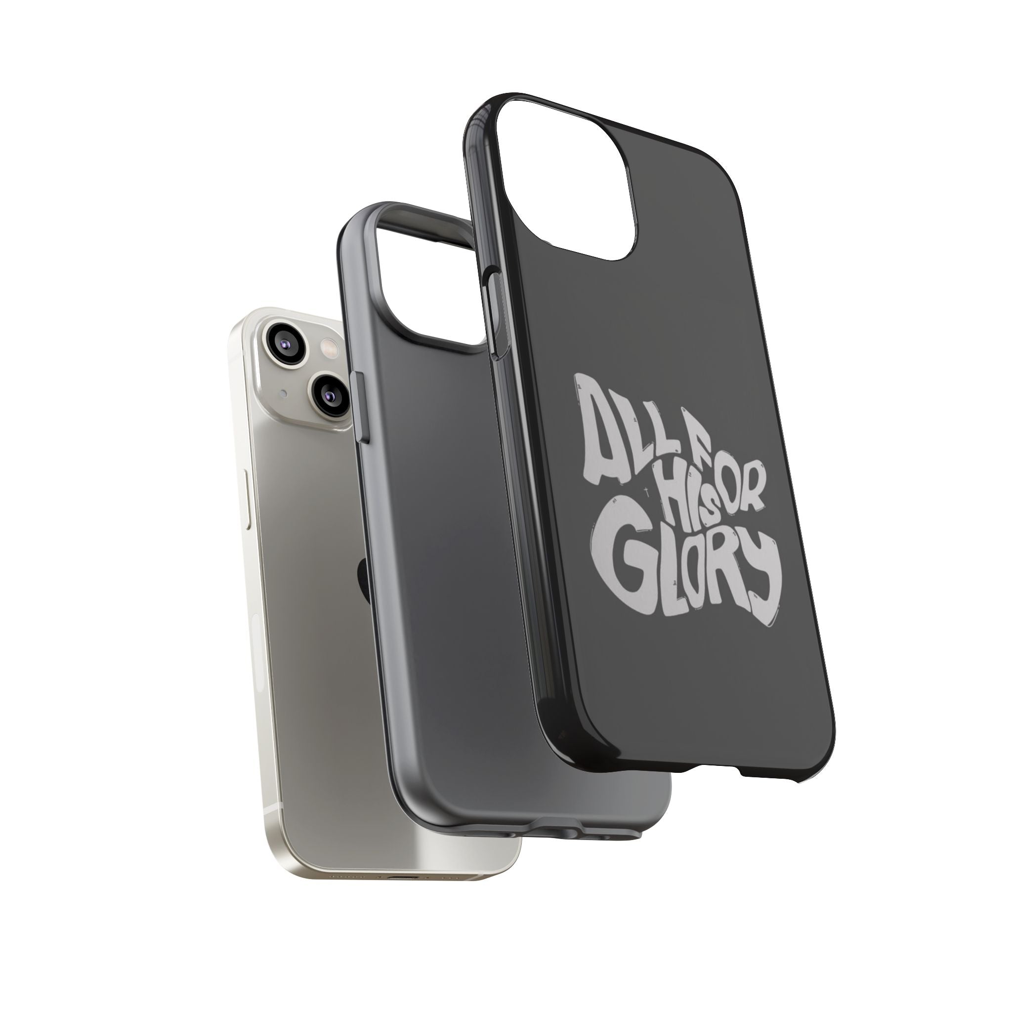 All For His Glory Phone Case — Christian Faith Script Protective Cover