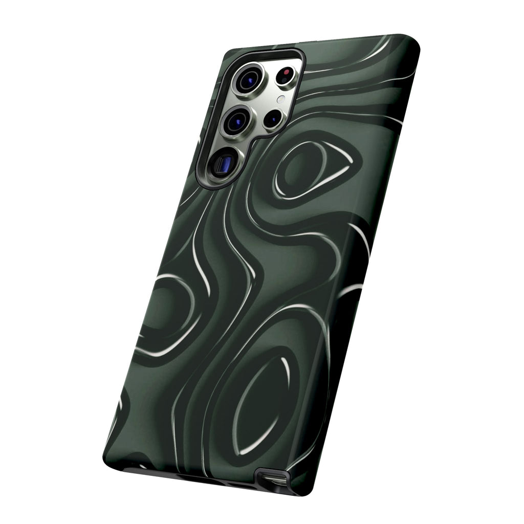 Dark Green Abstract Swirl Tough Phone Case