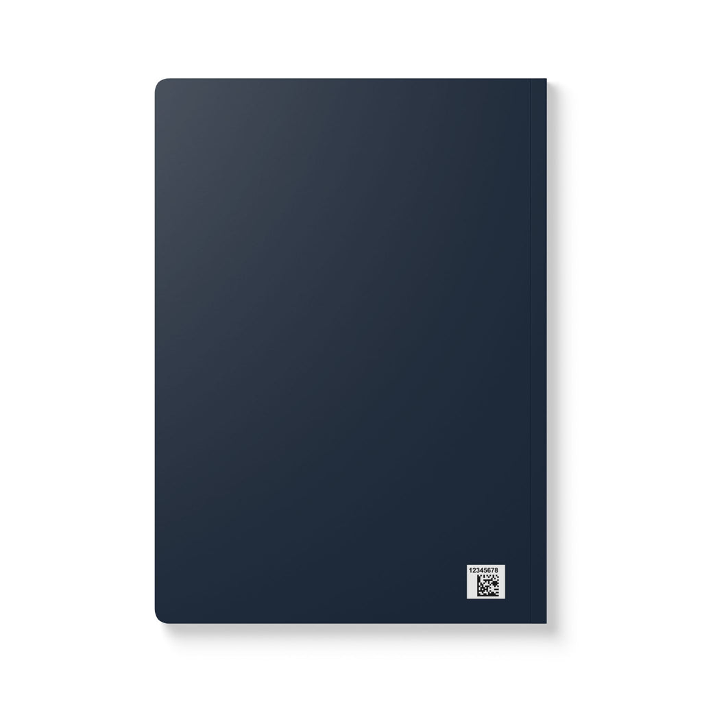 Blue Abstract Pattern Softcover Journal — Navy Scribble Notebook with Inside Prints