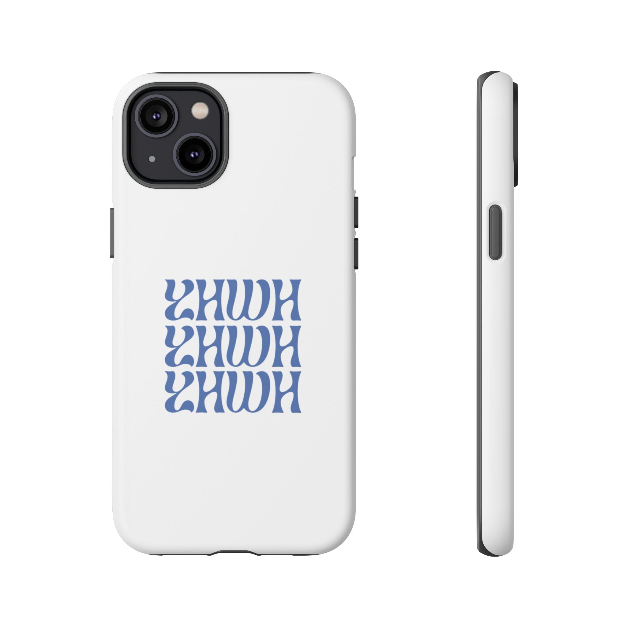 "YHWH" — Retro Blue Wavy Tough Phone Case