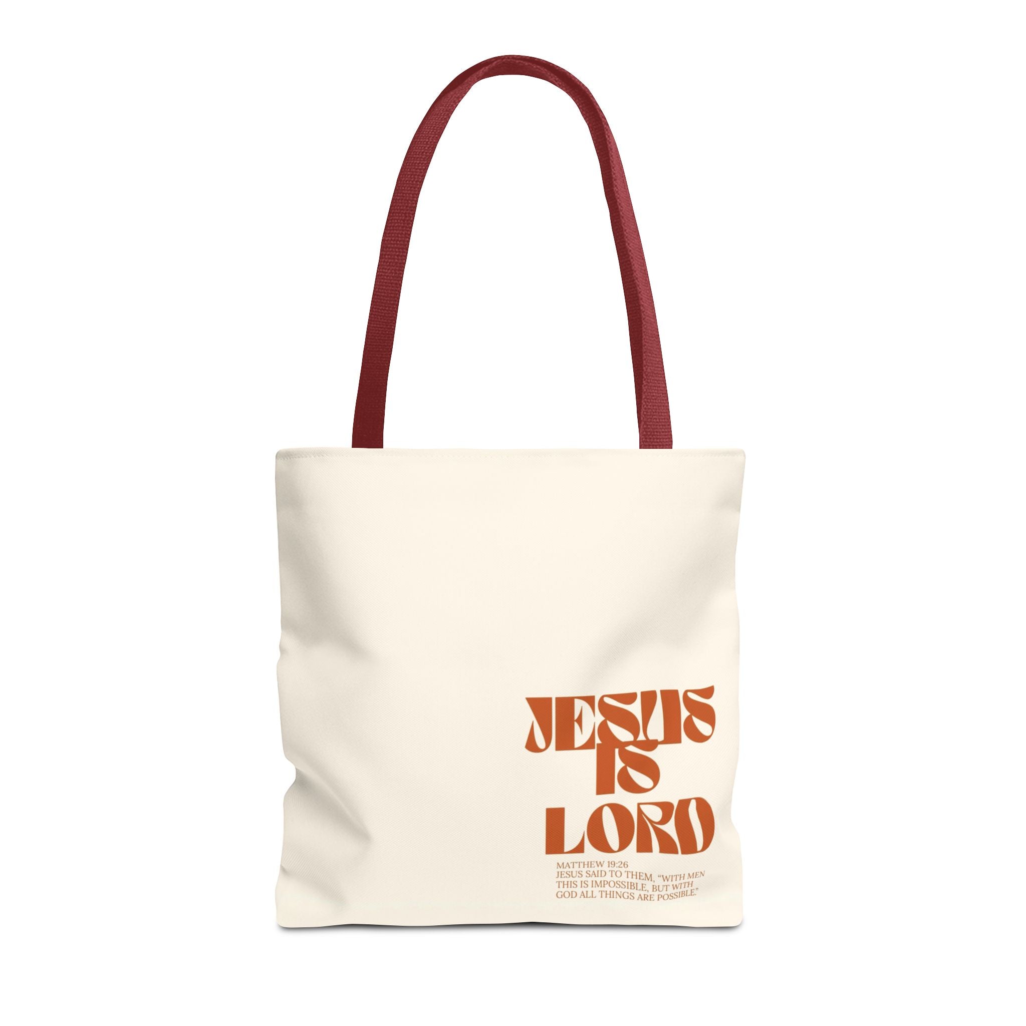 "Jesus Is Lord" Tote Bag — Faith-Based Christian Quote Everyday Tote