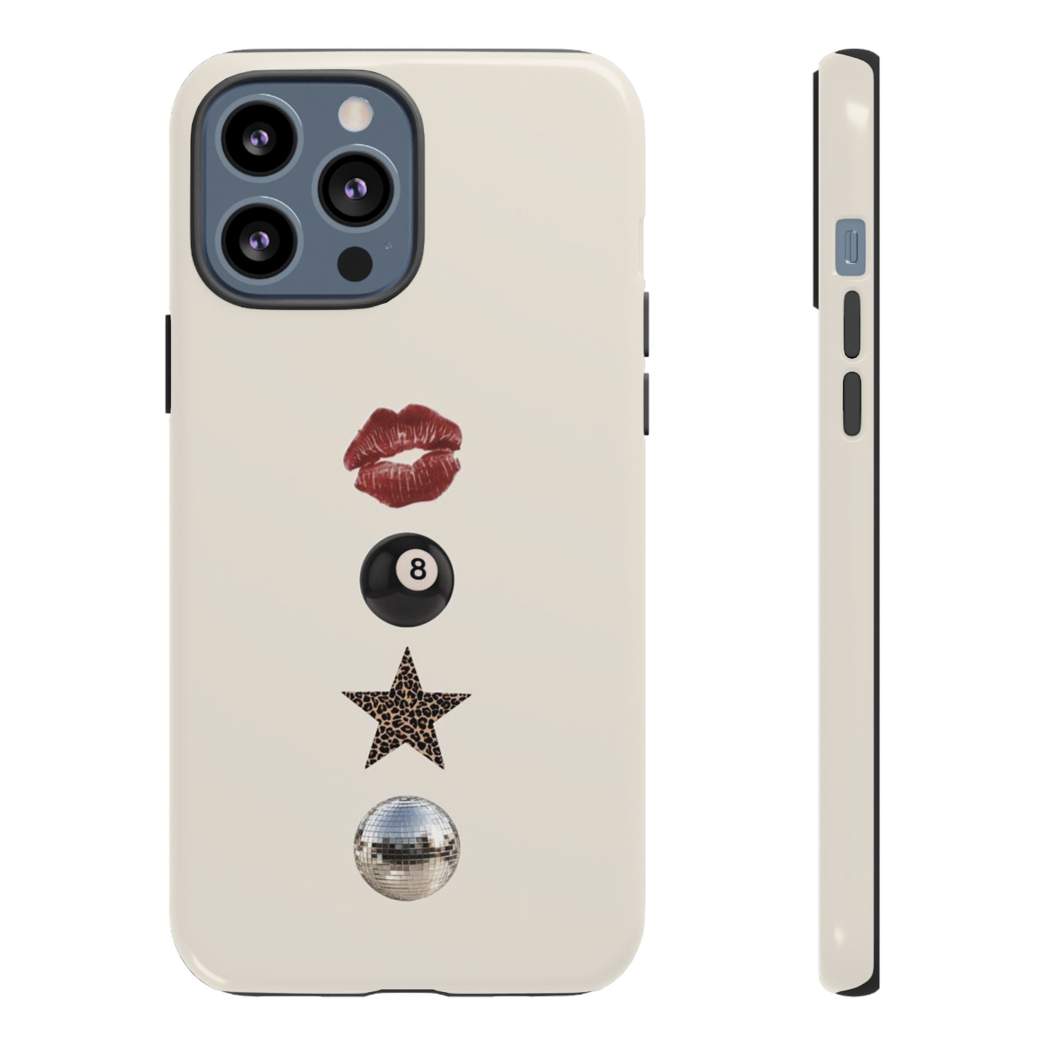 Kiss 8-Ball Star iPhone Case – Trendy Minimalist Protective Cover