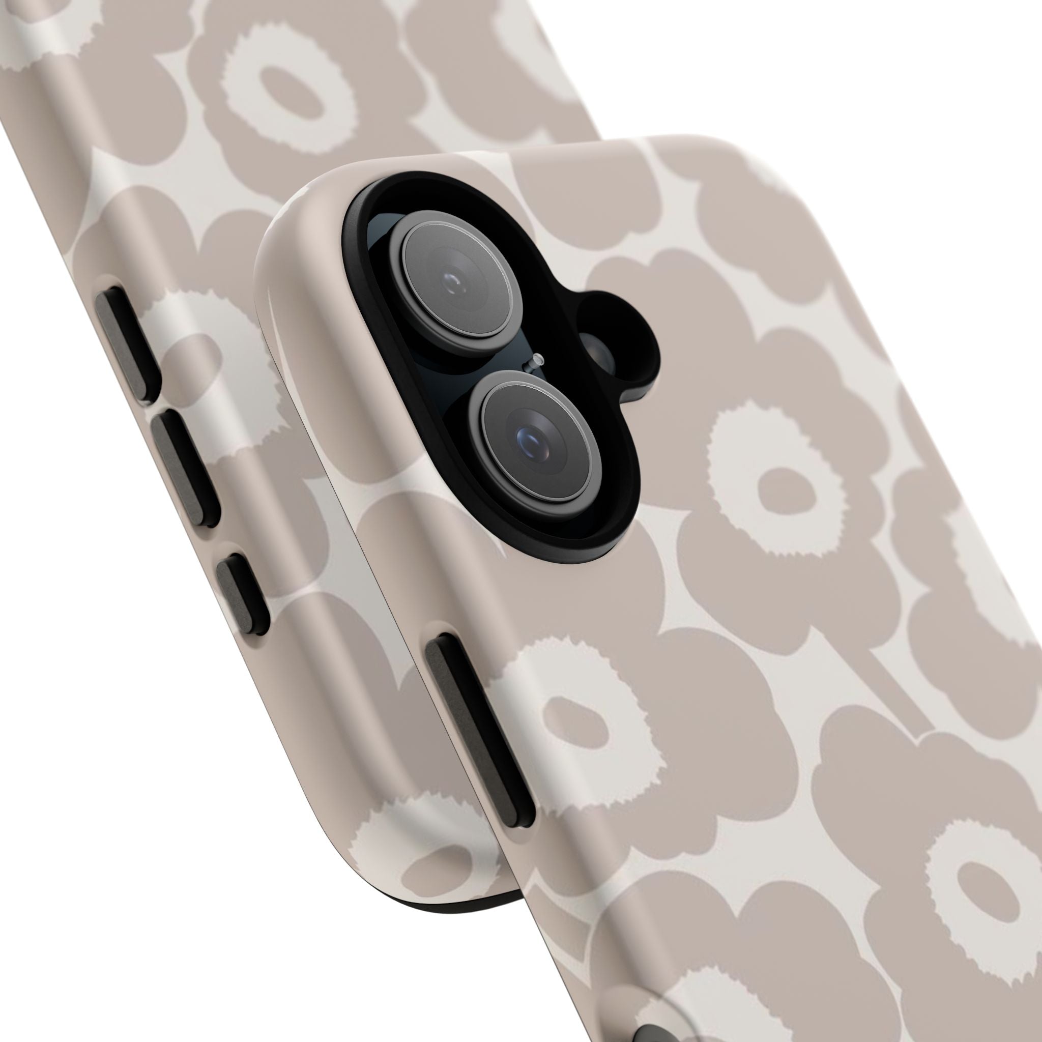 Floral Tough iPhone Case — Neutral Beige Poppy Protective Cover