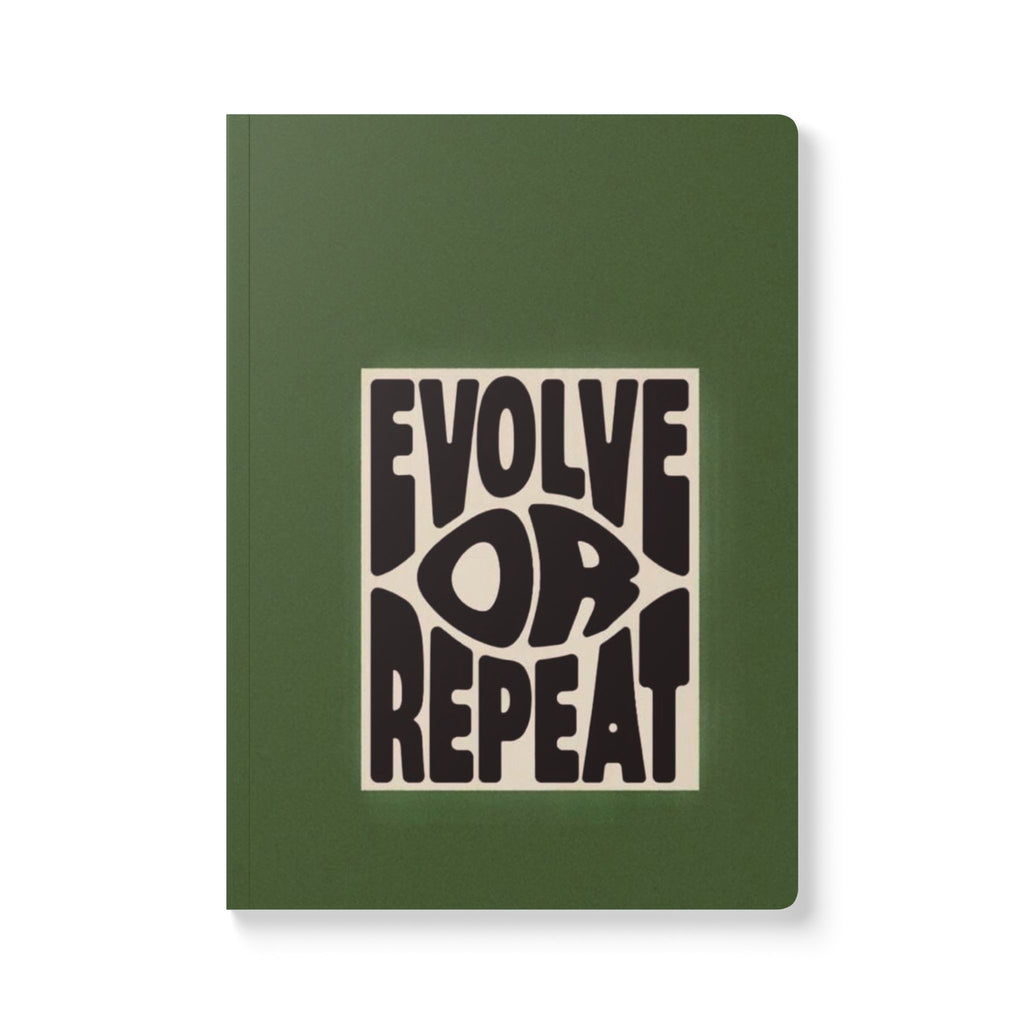 Evolve or Repeat Softcover Journal — Green Lined Notebook
