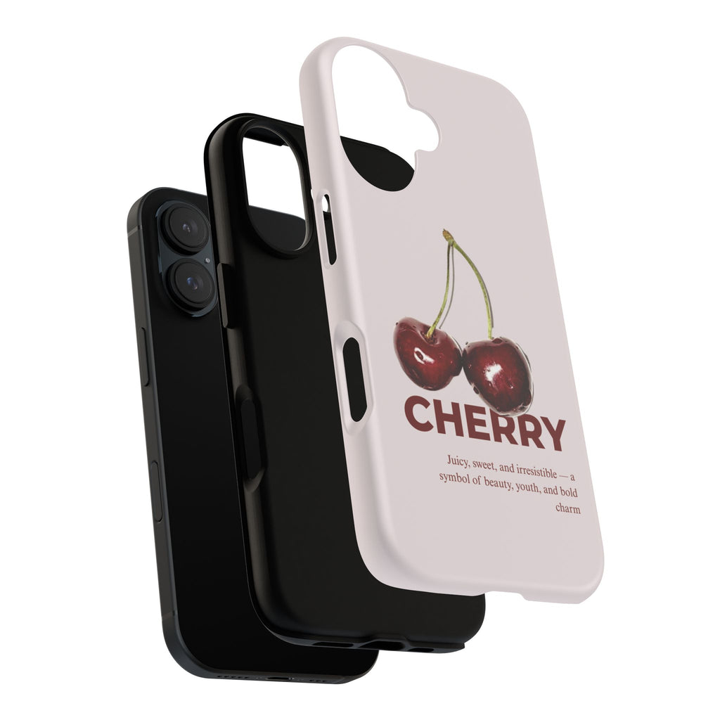 Cherry Vintage iPhone Case — Retro Cherry Illustration with 'CHERRY' Text