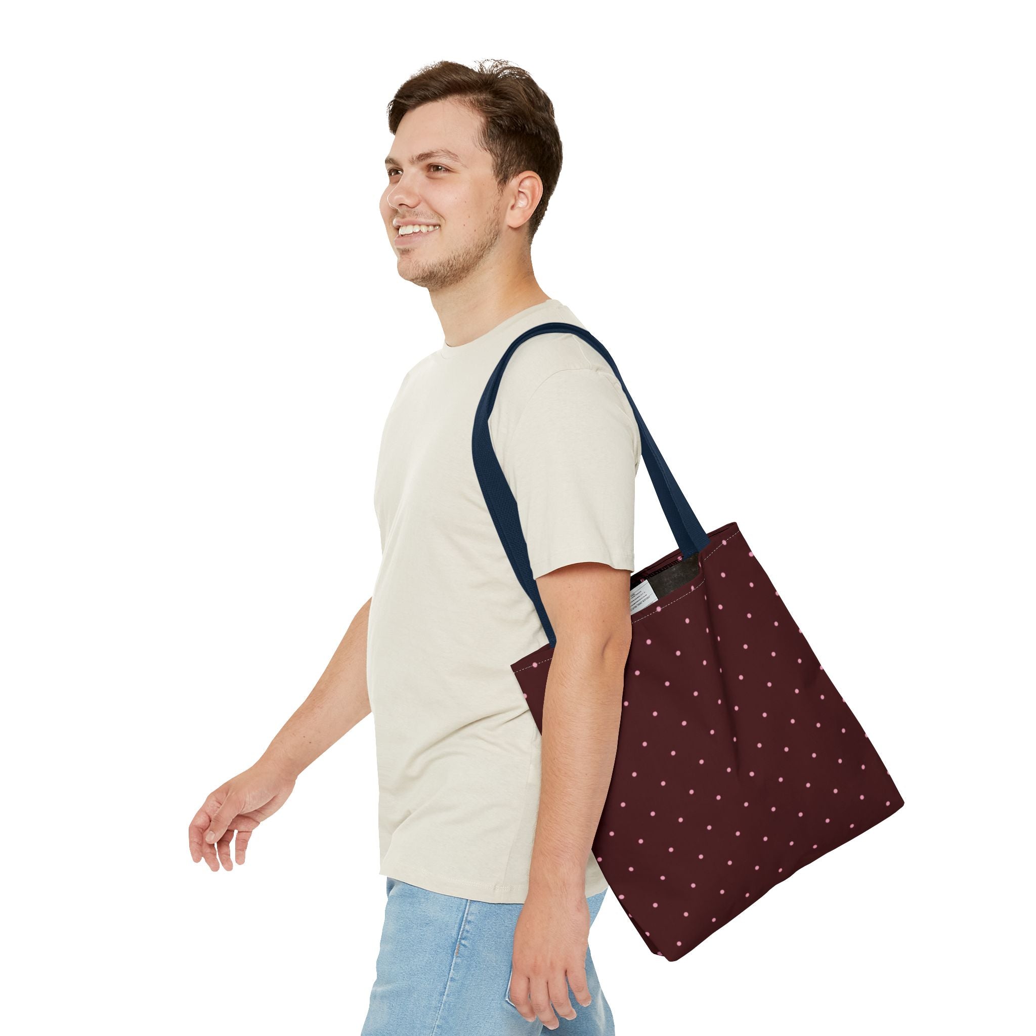 Burgundy Polka Dot Tote Bag