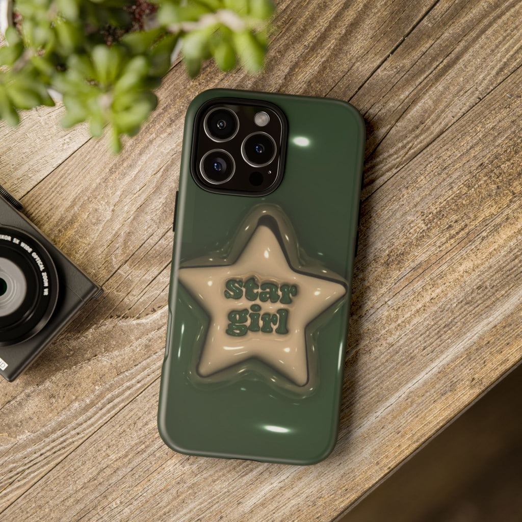 Star Girl iPhone Case — Green Star Protective Case