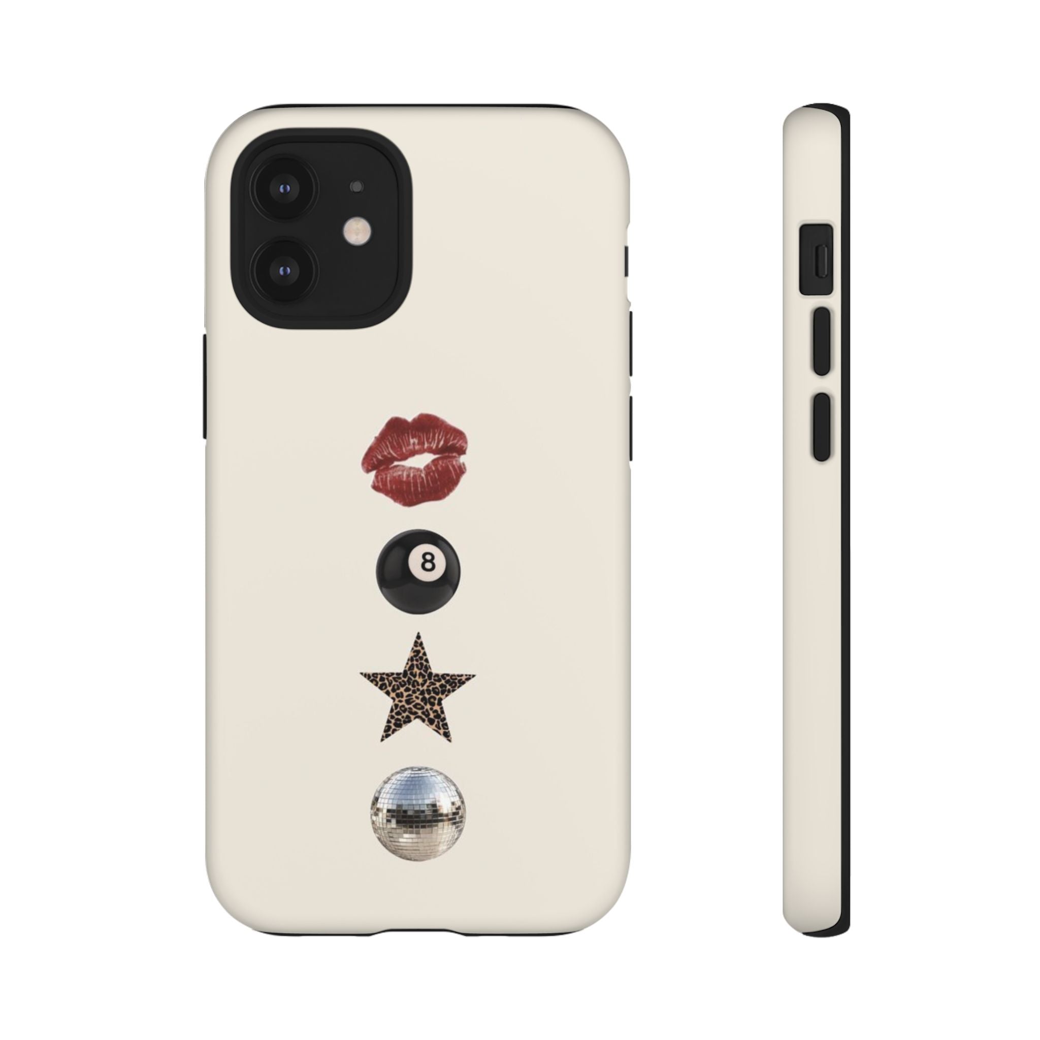 Kiss 8-Ball Star iPhone Case – Trendy Minimalist Protective Cover