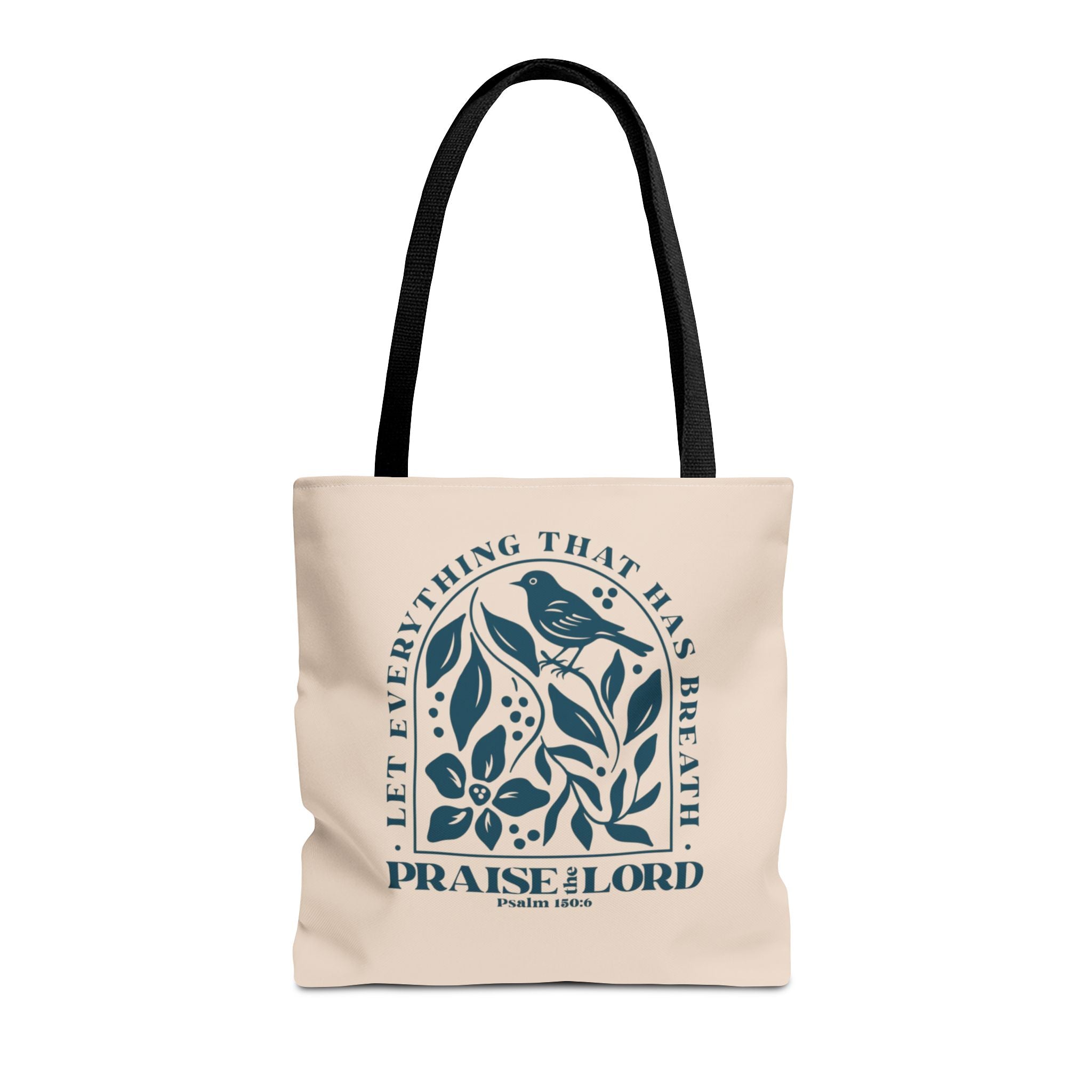 "Praise the Lord" Floral Psalm 150:6 Tote Bag