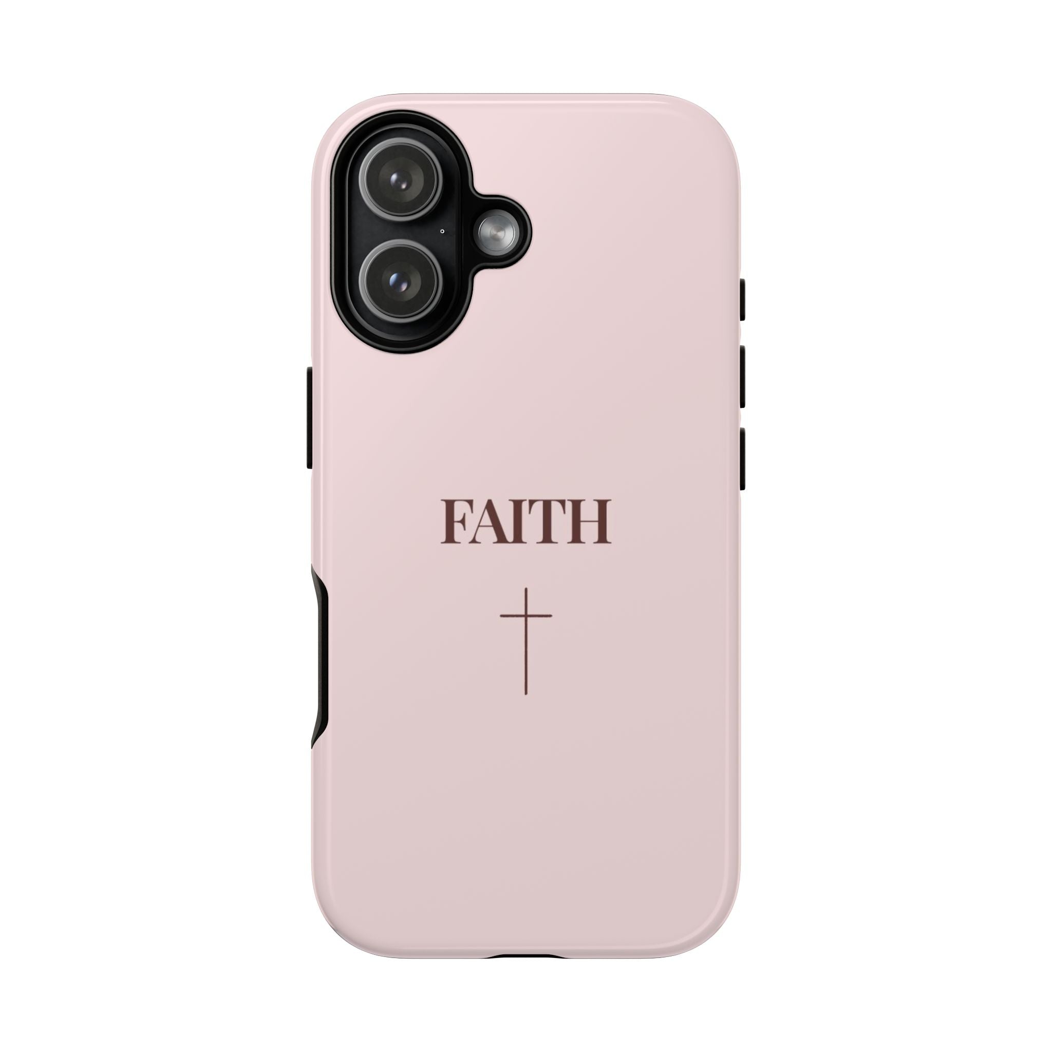 Faith Cross Tough Phone Case — Minimal Pink Christian iPhone Cover