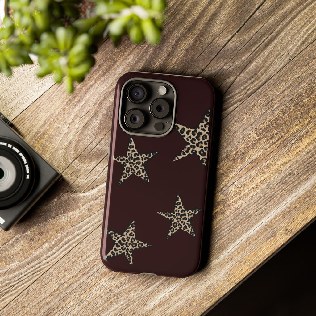 Leopard Star iPhone Case — Chic Brown Protective Tough Case